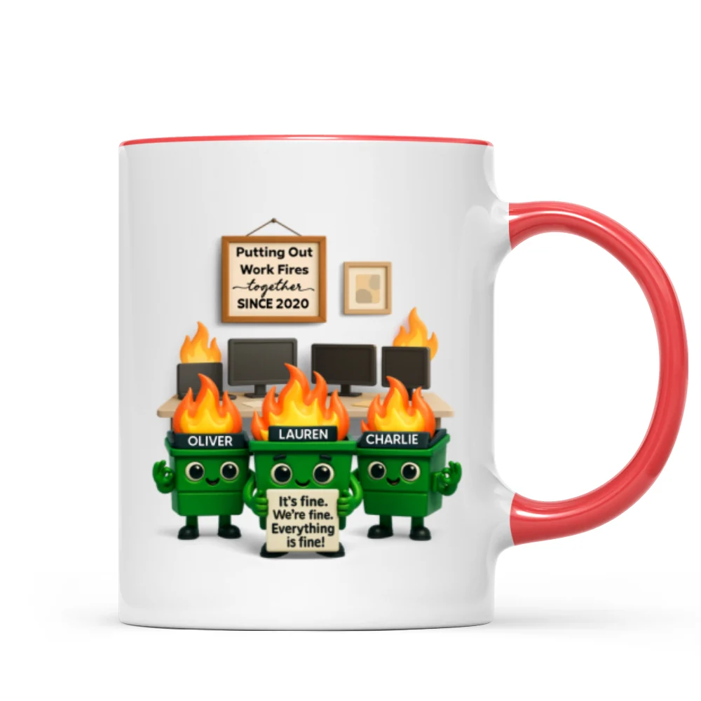 Funny Dumpster Fire Office Chaos - Personalized Mug - Funny Christmas Gift, White Elephant Gift for Coworkers - Image 12