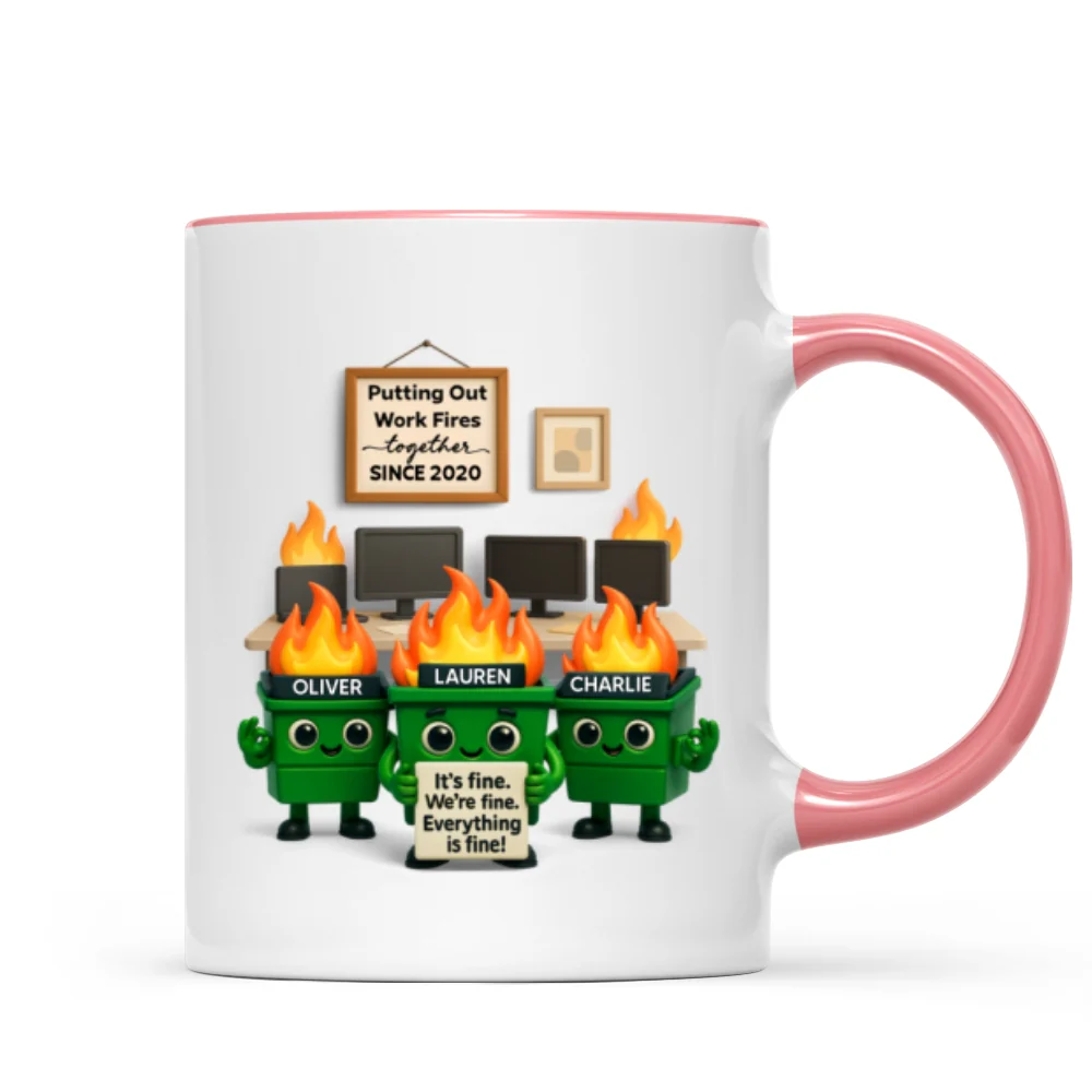 Funny Dumpster Fire Office Chaos - Personalized Mug - Funny Christmas Gift, White Elephant Gift for Coworkers - Image 14