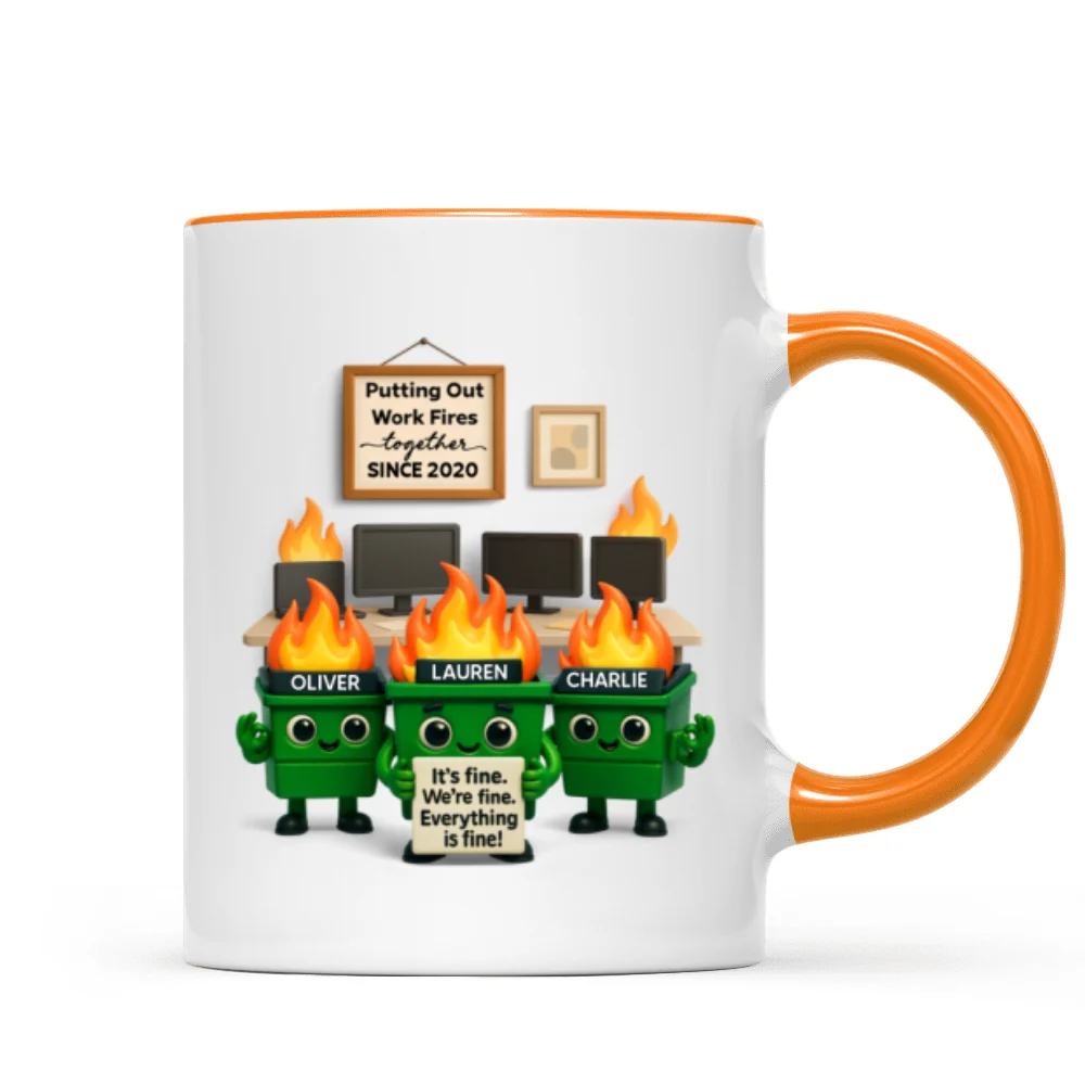 Funny Dumpster Fire Office Chaos - Personalized Mug - Funny Christmas Gift, White Elephant Gift for Coworkers - Image 16
