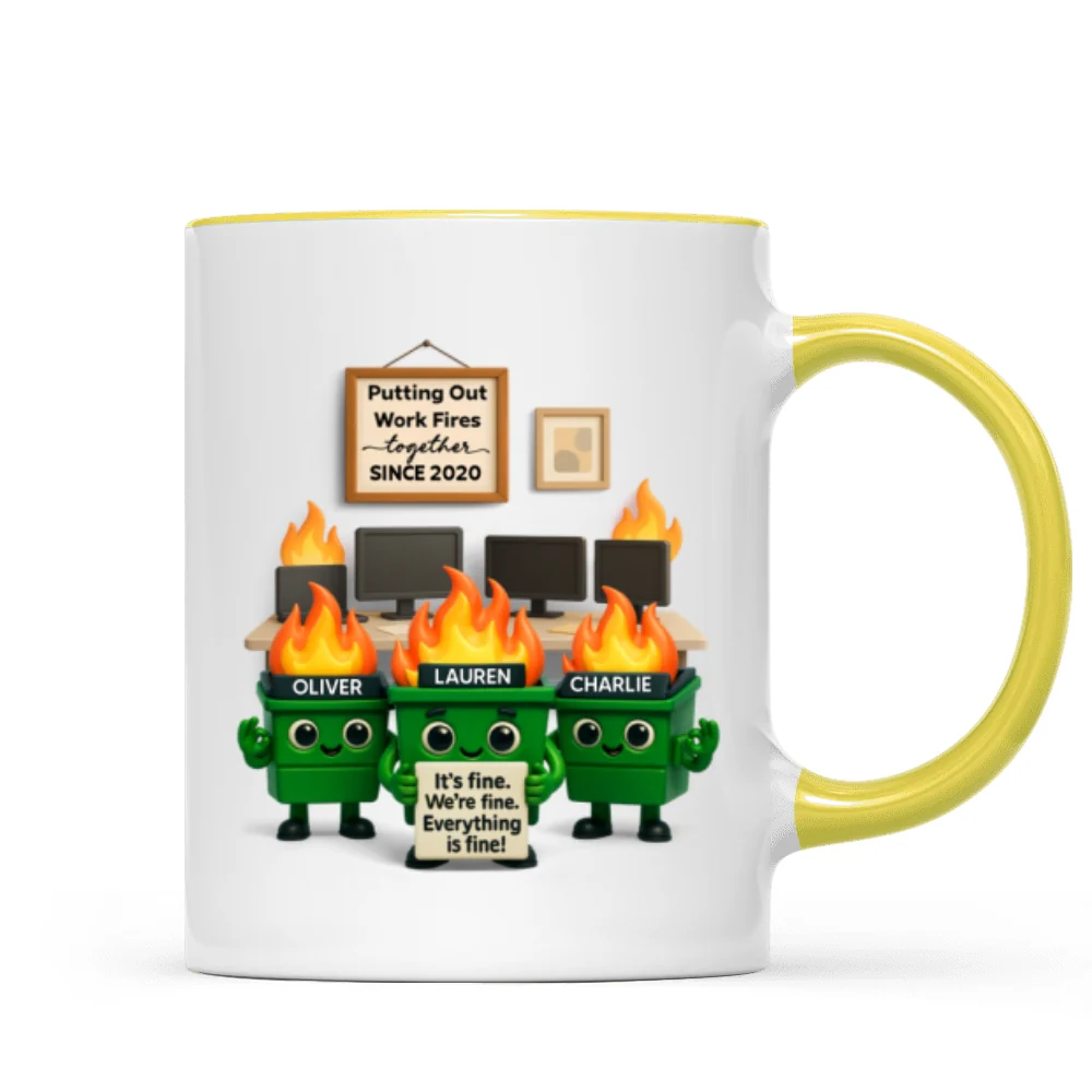 Funny Dumpster Fire Office Chaos - Personalized Mug - Funny Christmas Gift, White Elephant Gift for Coworkers - Image 17