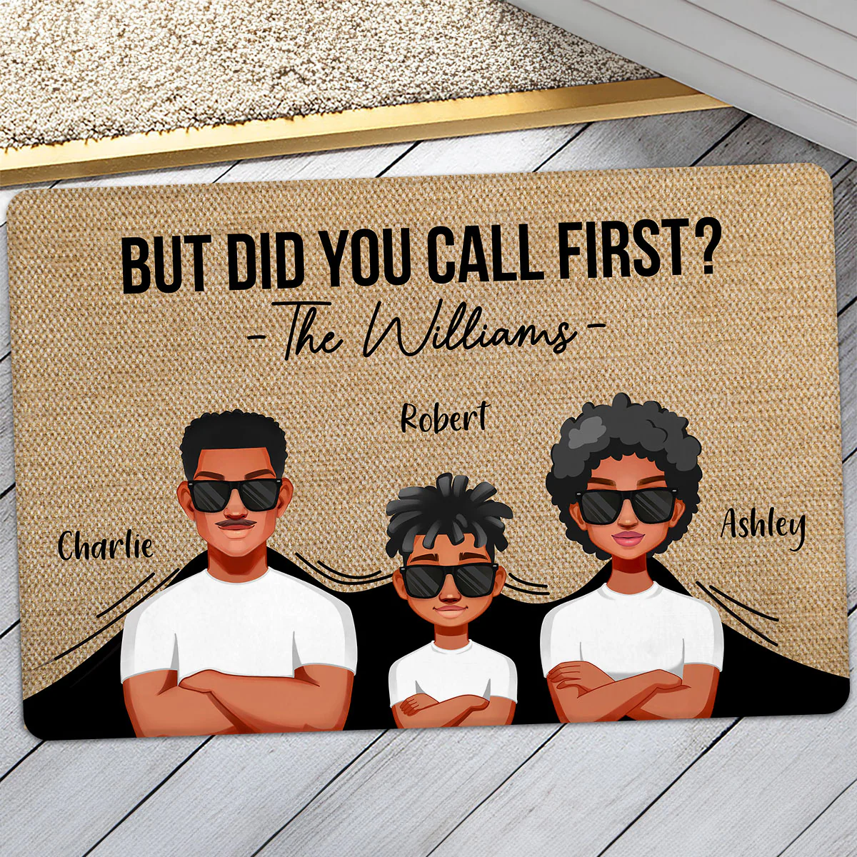 Funny Family But Did You Call First Personalized Doormat