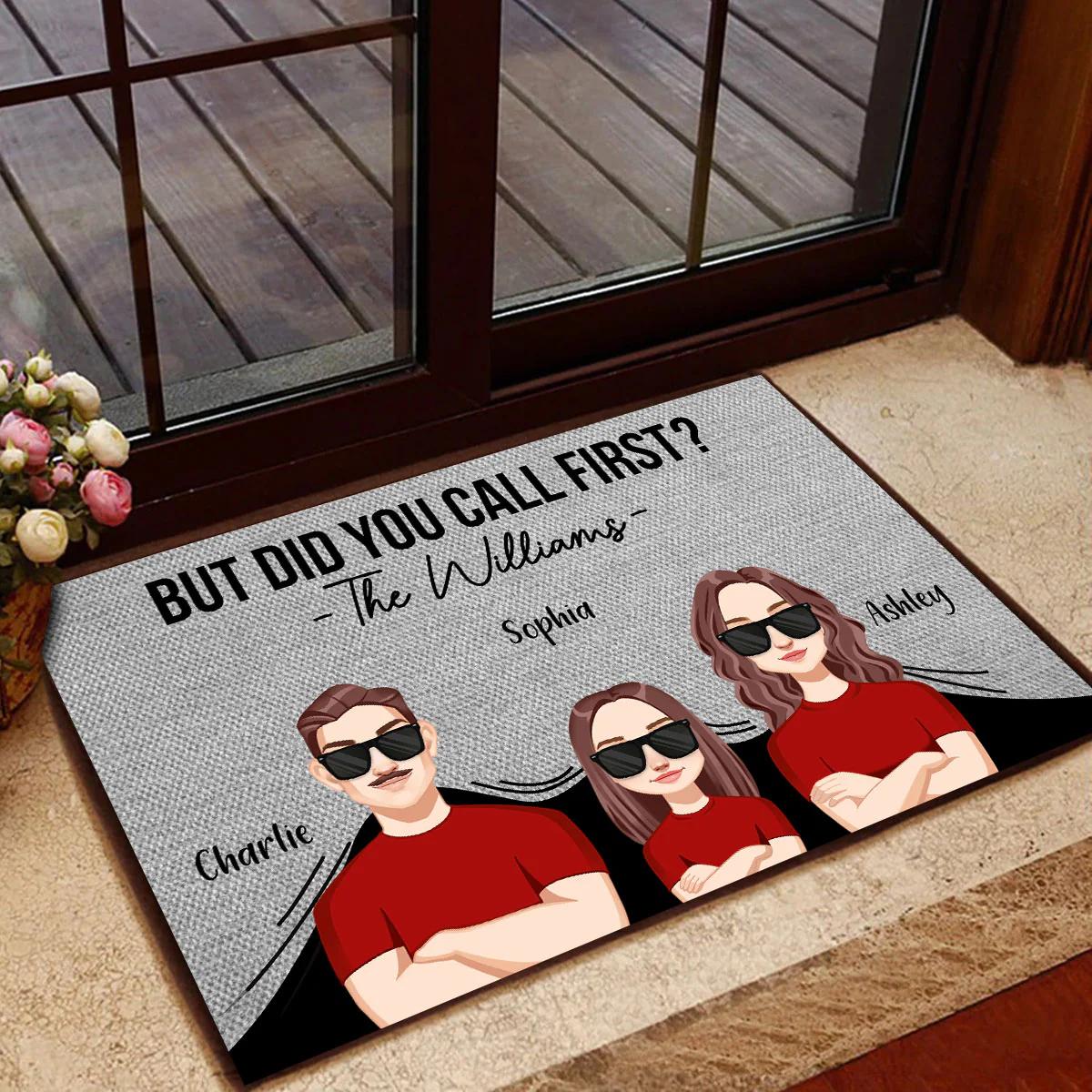 Funny Family But Did You Call First Personalized Doormat - Image 3
