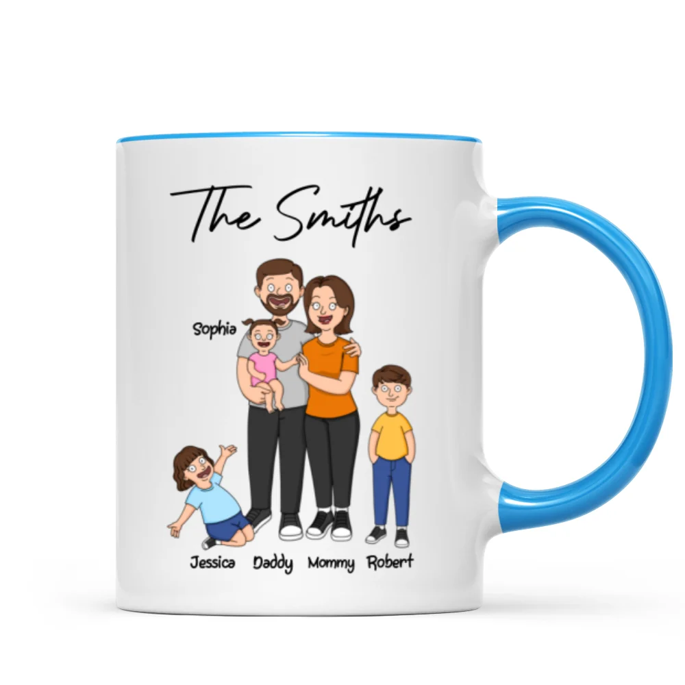 Funny Family Style Dad Mom And Kids Personalized Mug - Image 11
