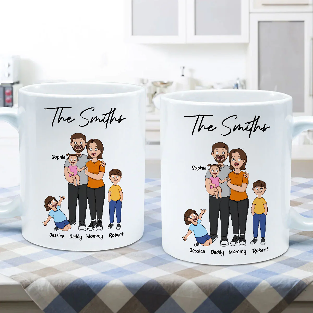 Funny Family Style Dad Mom And Kids Personalized Mug - Image 5
