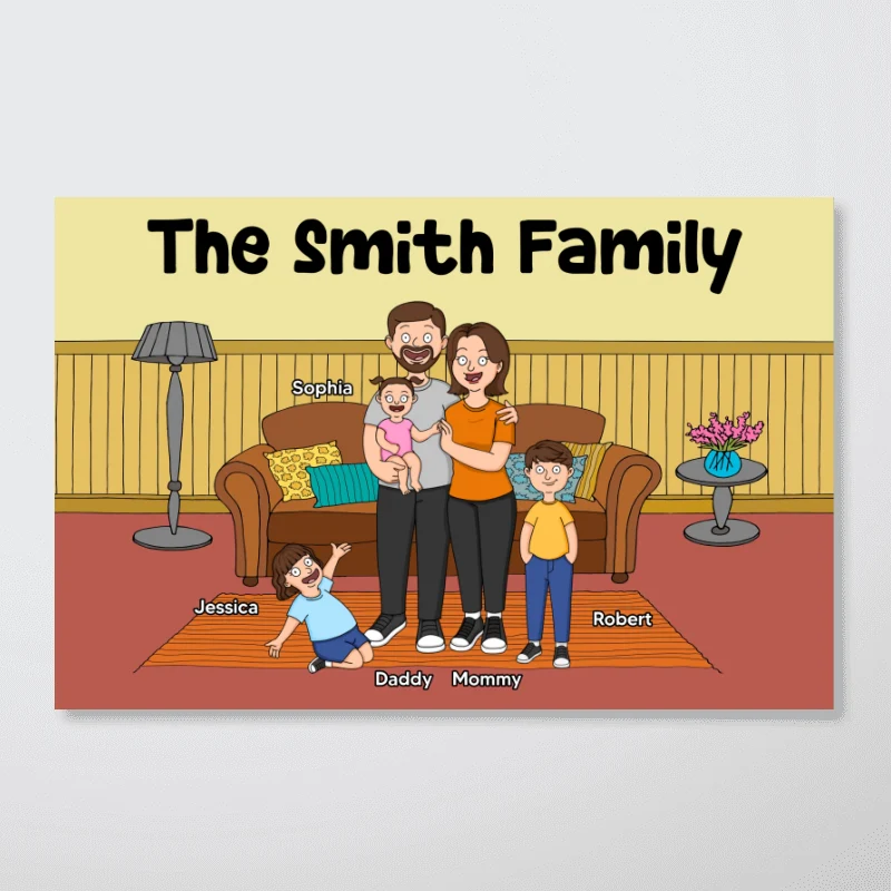 Funny Family Style Dad Mom And Kids Personalized Poster - Image 6