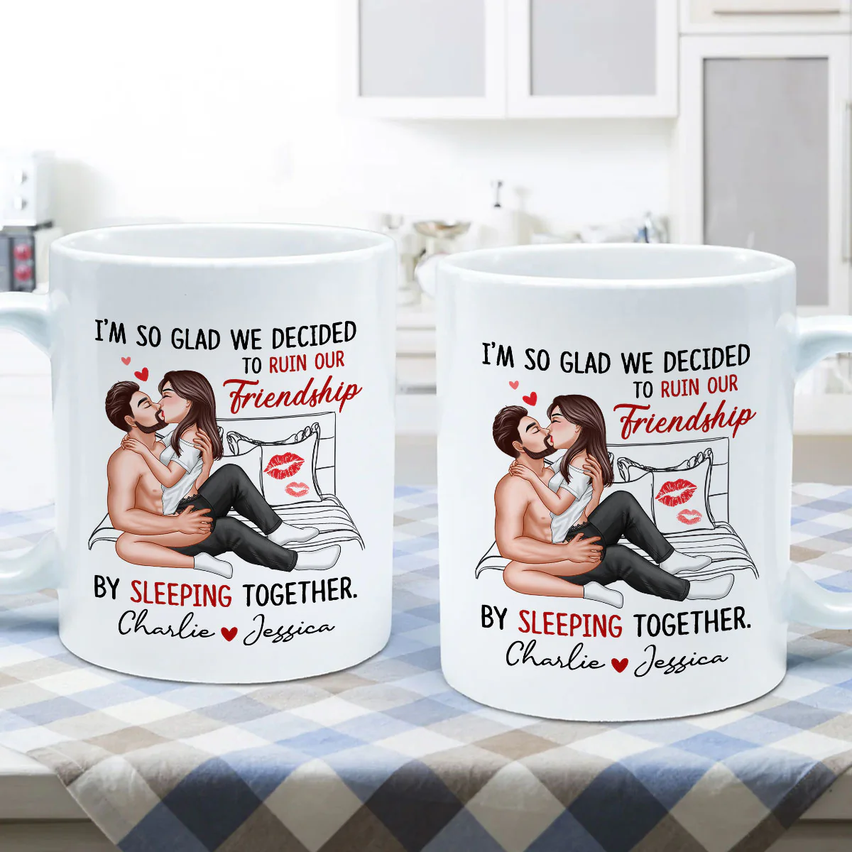 Funny Gift For Couple I‘m So Glad We Ruined Our Friendship Sexy Kissing Couple Personalized Mug - Image 5