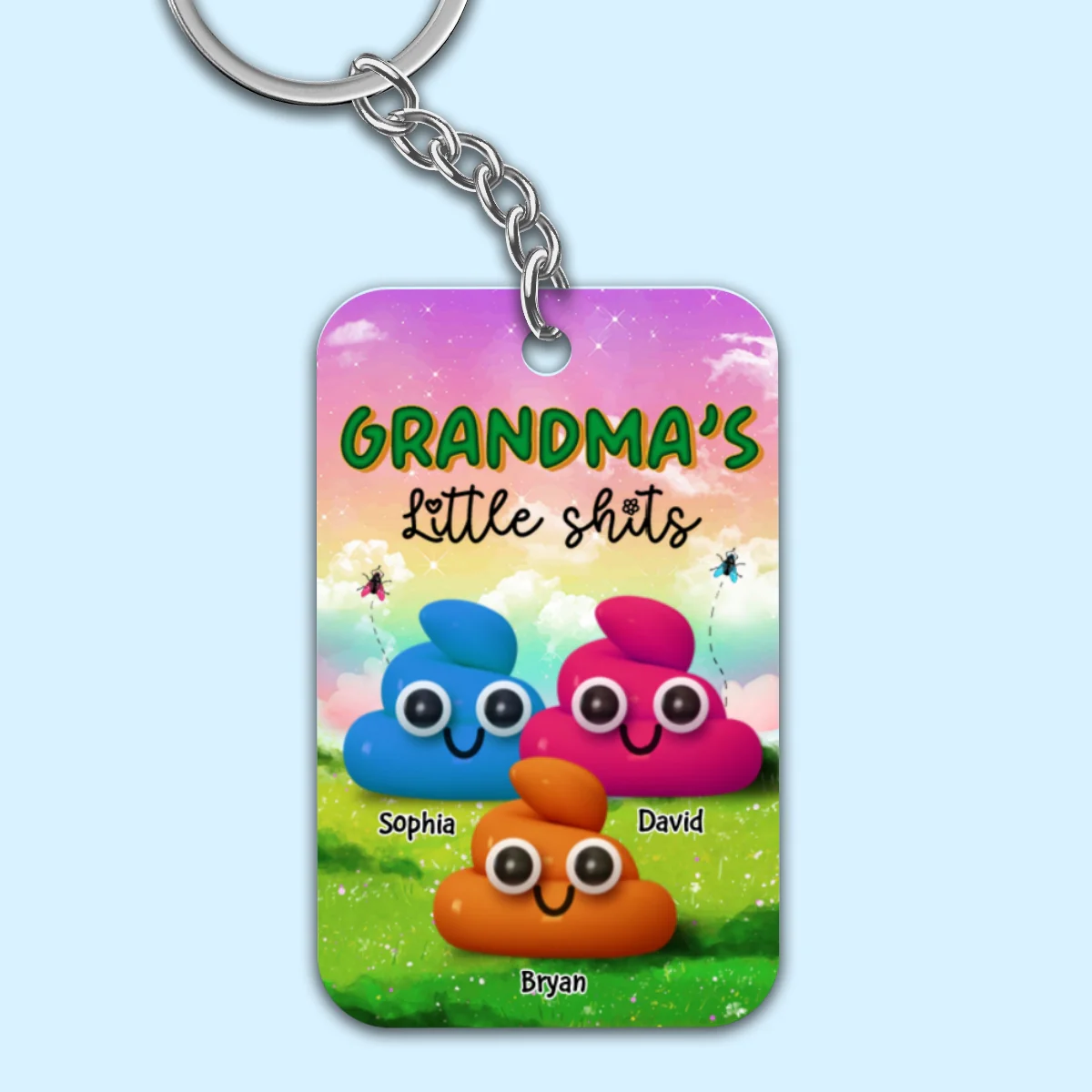 Funny Grandma‘s Little Kids Personalized Acrylic Keychain - Image 5