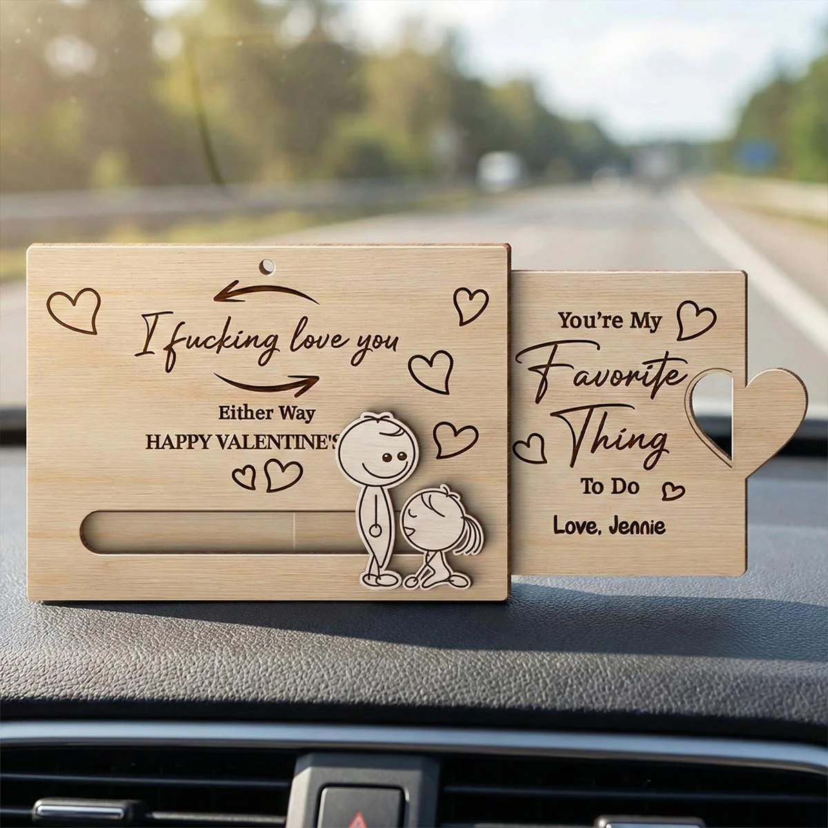 Funny Inappropriate Couple I Fcking Love You - Personalized Wooden Slider Ornament - Valentine's Day Gift For Him, For Her - Image 7