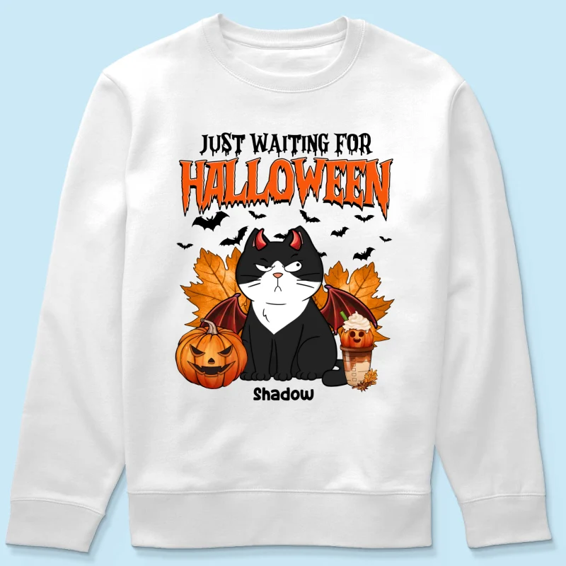Funny Naughty Cats Just Waiting For Halloween Personalized Shirt - Image 19
