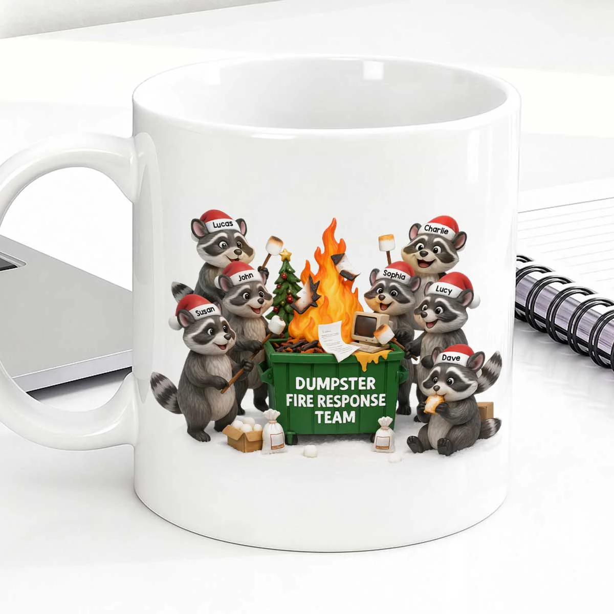 Funny Raccoon Dumpster on Fire Response Team - Personalized Mug - Funny Holiday Gift for Coworkers - Image 3