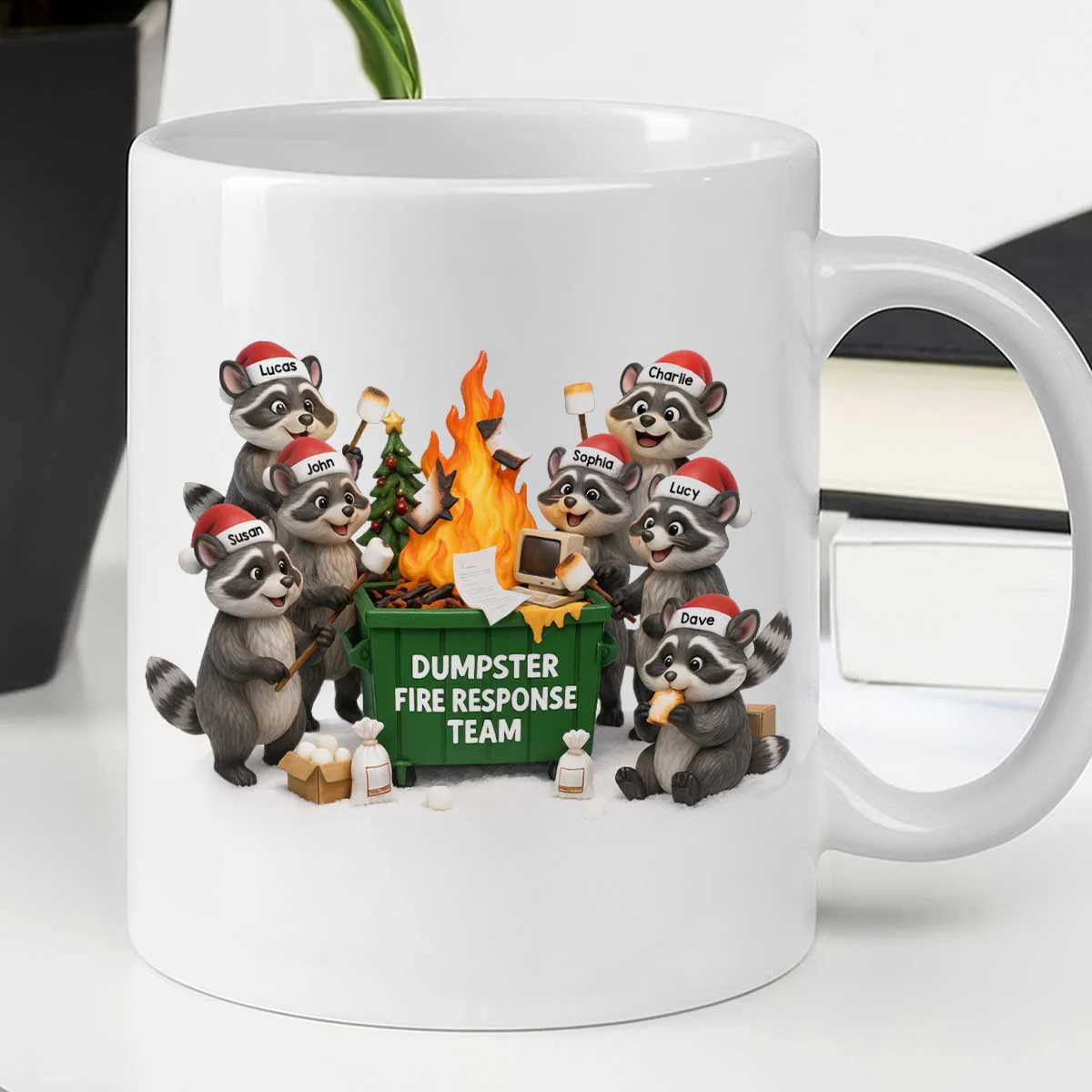 Funny Raccoon Dumpster on Fire Response Team - Personalized Mug - Funny Holiday Gift for Coworkers - Image 4