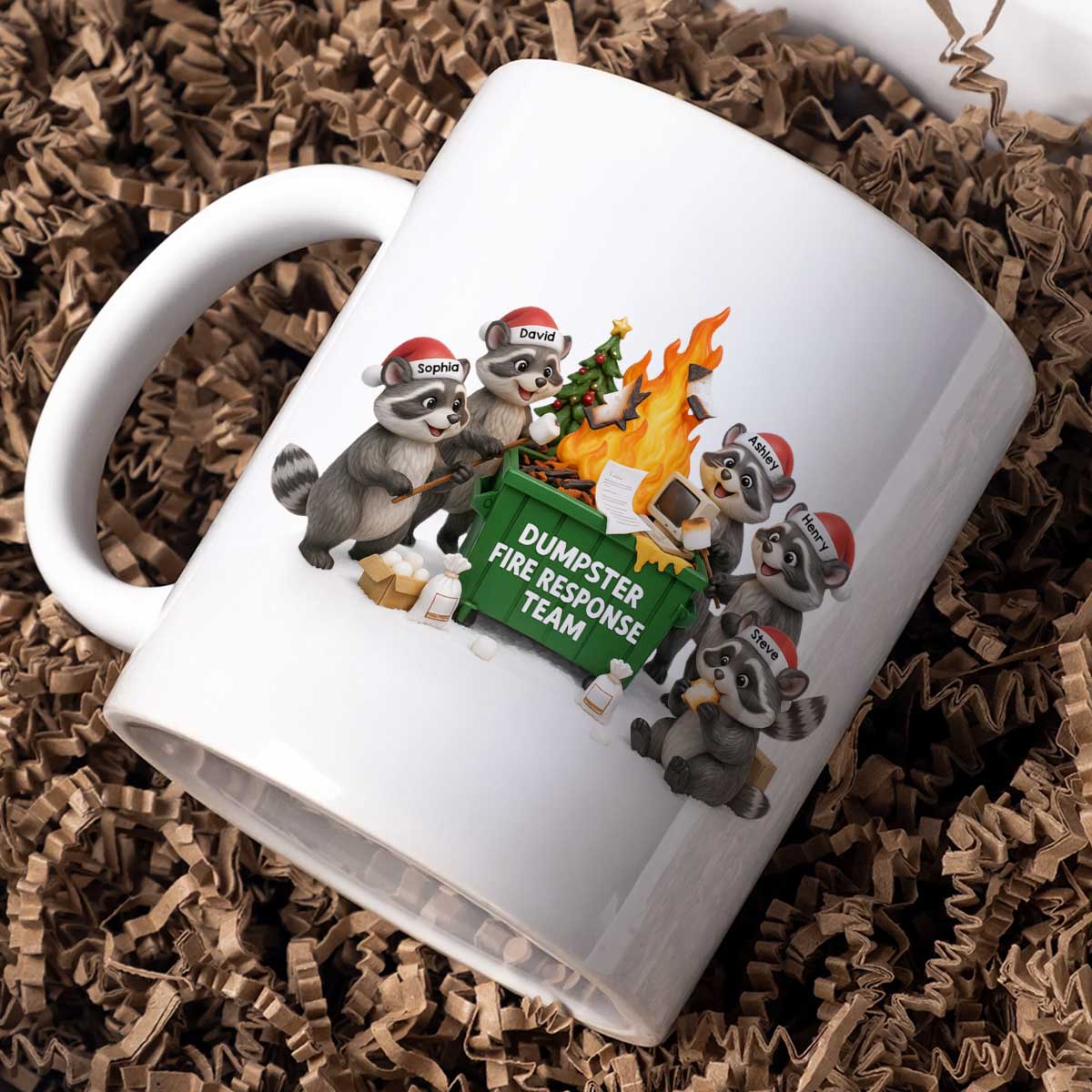 Funny Raccoon Dumpster on Fire Response Team - Personalized Mug - Funny Holiday Gift for Coworkers - Image 5