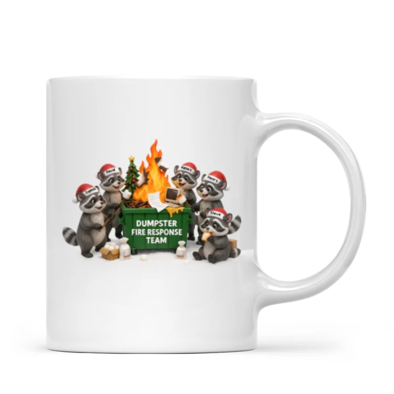 Funny Raccoon Dumpster on Fire Response Team - Personalized Mug - Funny Holiday Gift for Coworkers - Image 7