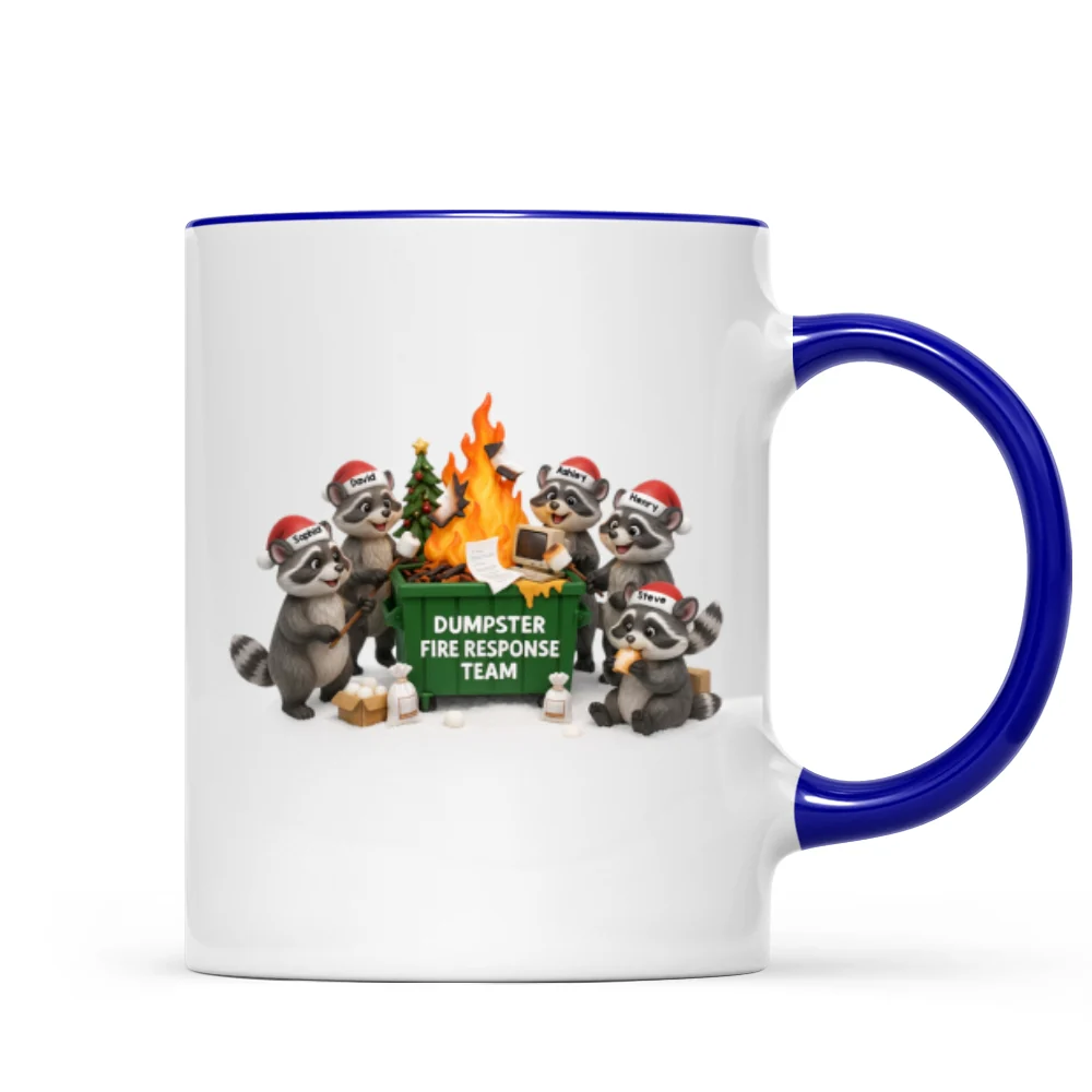 Funny Raccoon Dumpster on Fire Response Team - Personalized Mug - Funny Holiday Gift for Coworkers - Image 9