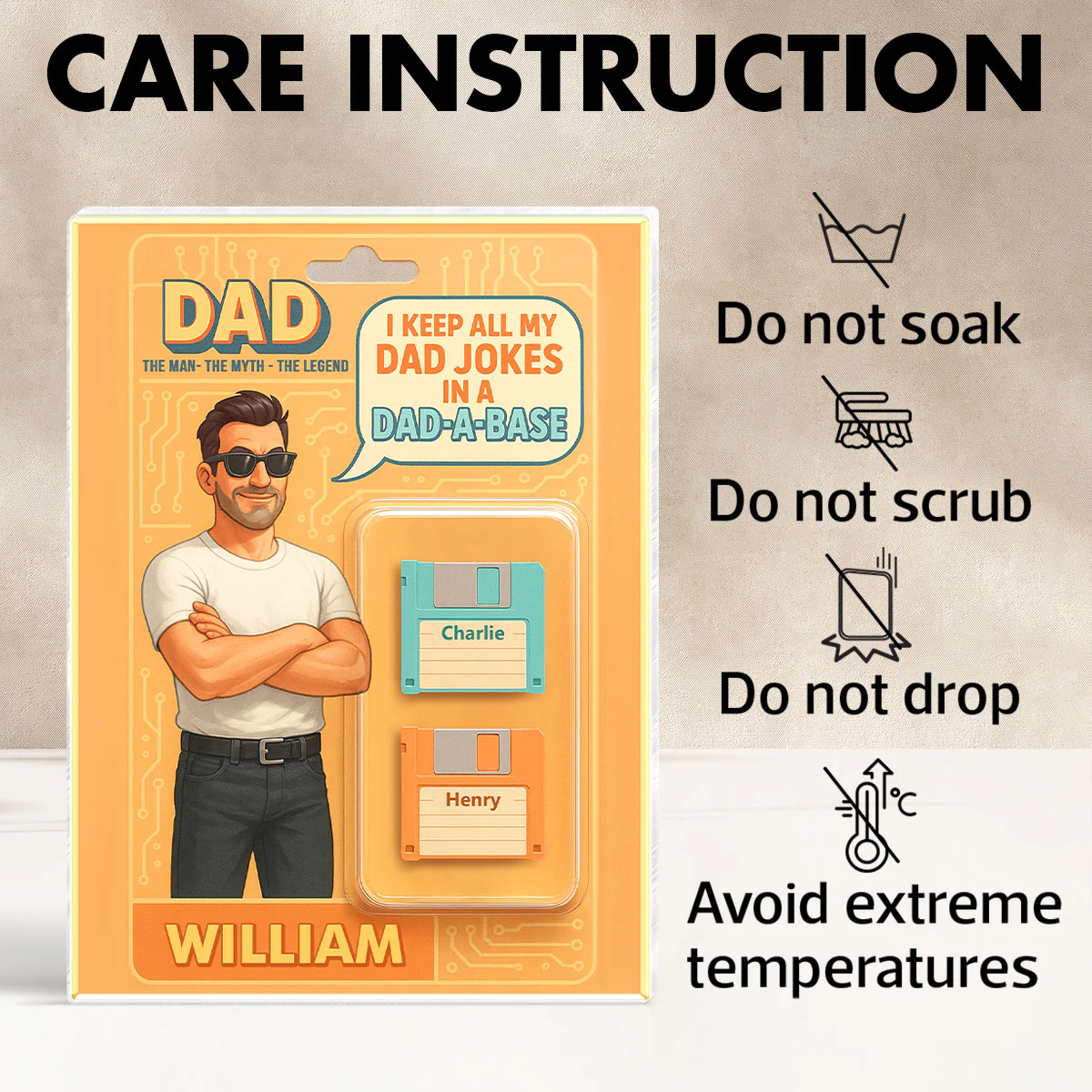 Funny Retro Cartoon Dad Jokes Custom Action Figure Personalized Acrylic Block Plaque, Gift for Dad - Image 10