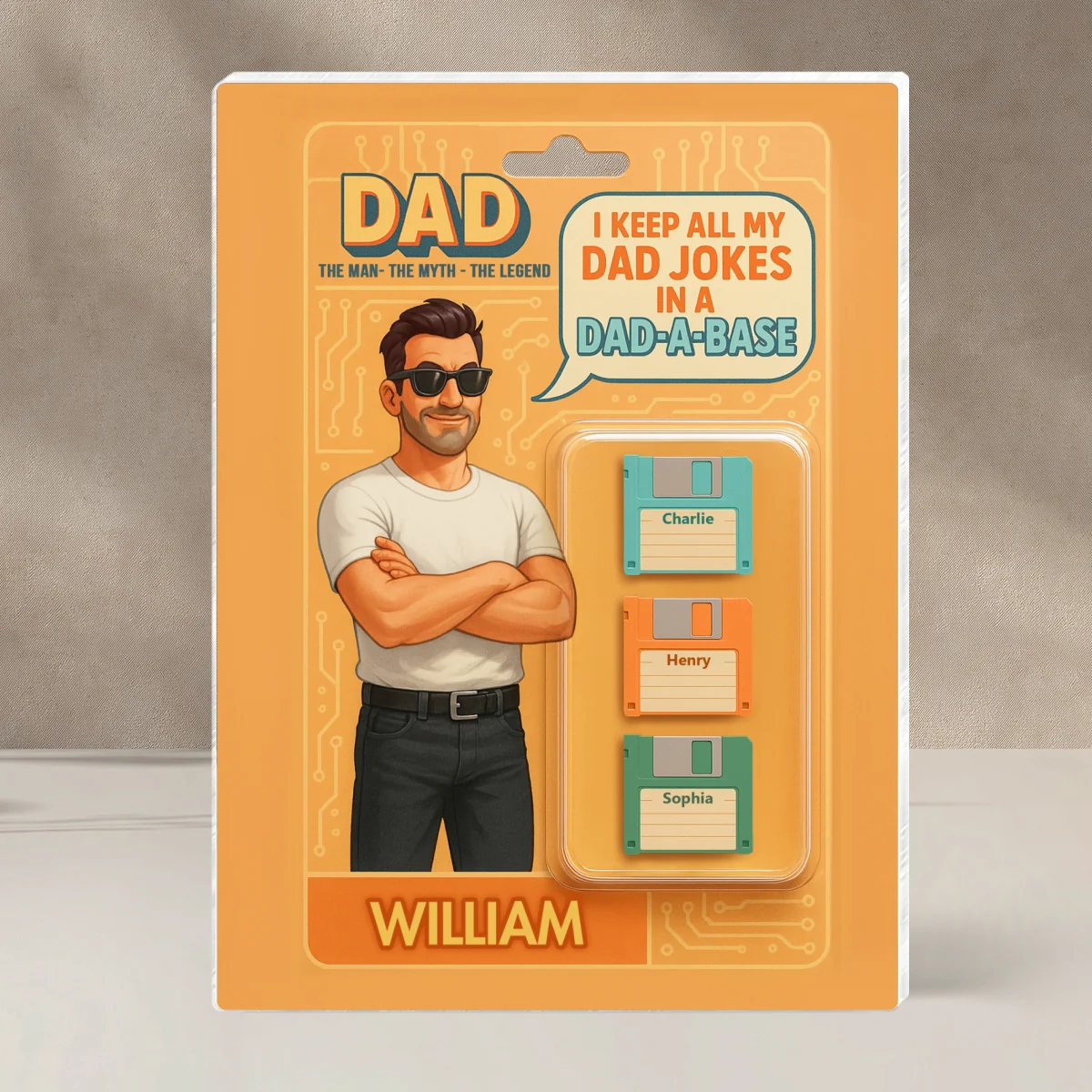 Funny Retro Cartoon Dad Jokes Custom Action Figure Personalized Acrylic Block Plaque, Gift for Dad - Image 11
