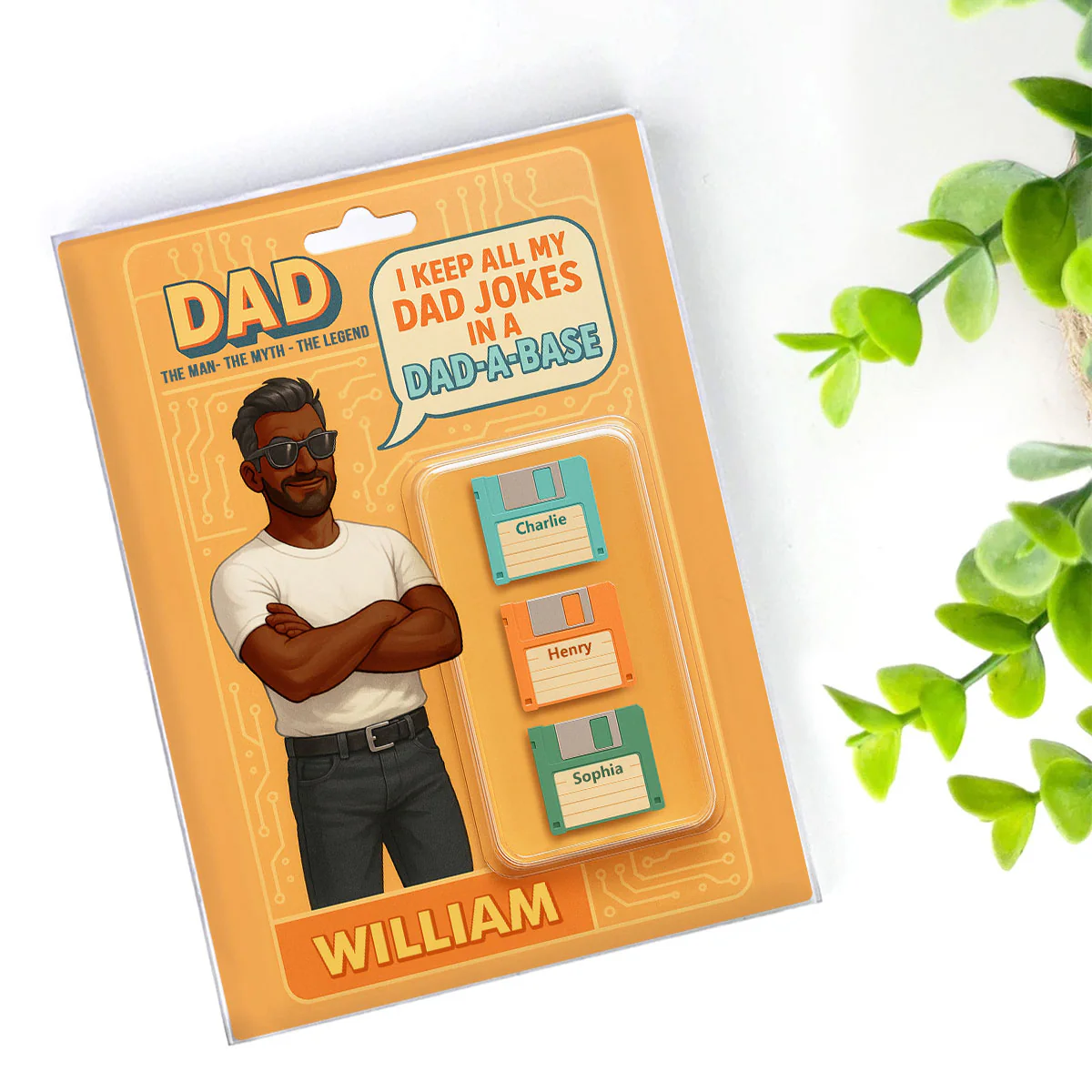 Funny Retro Cartoon Dad Jokes Custom Action Figure Personalized Acrylic Block Plaque, Gift for Dad - Image 5