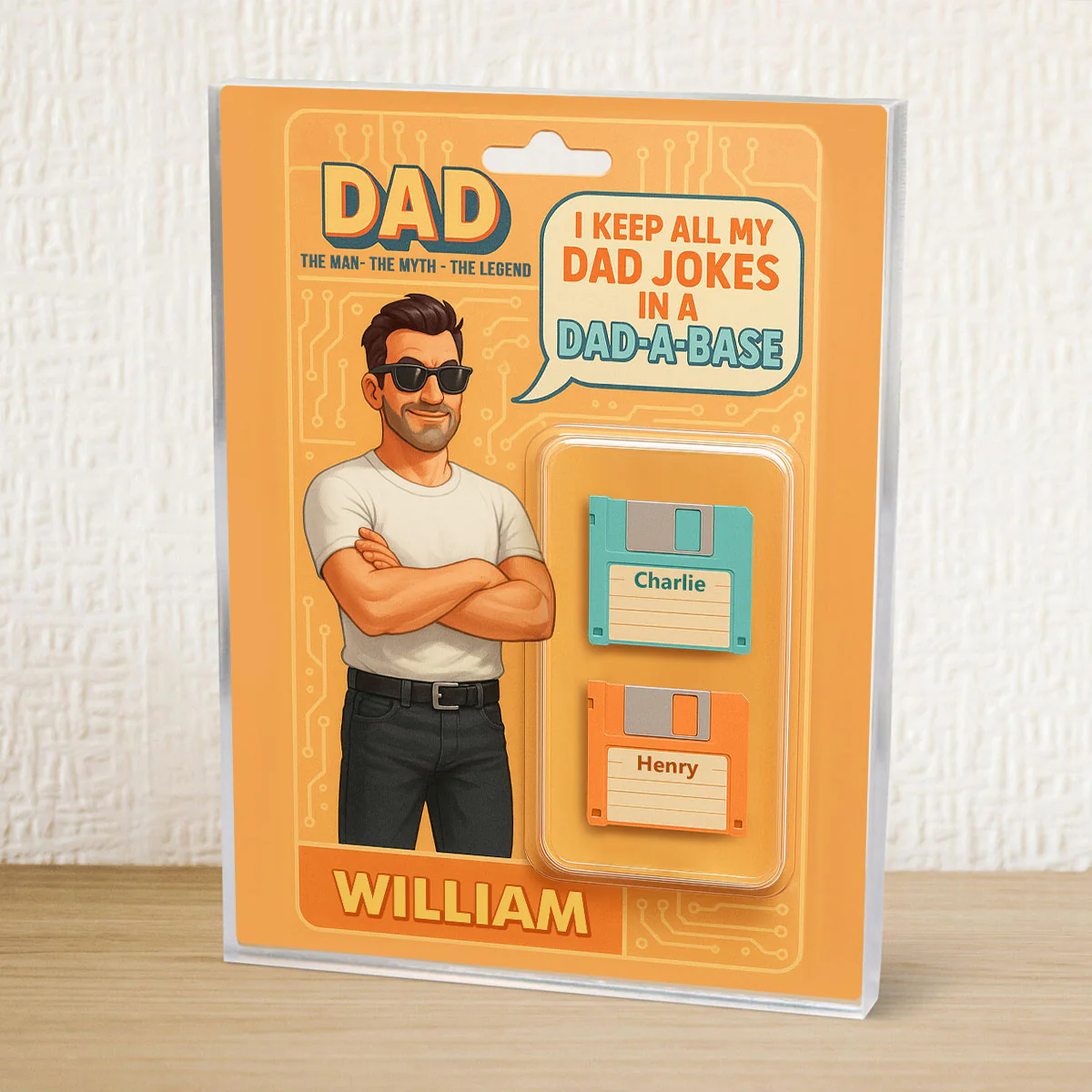 Funny Retro Cartoon Dad Jokes Custom Action Figure Personalized Acrylic Block Plaque, Gift for Dad - Image 7