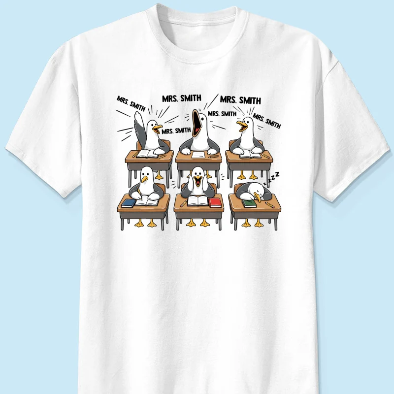 Funny Seagull Teacher - Personalized Shirt - Back To School Gift - Image 10