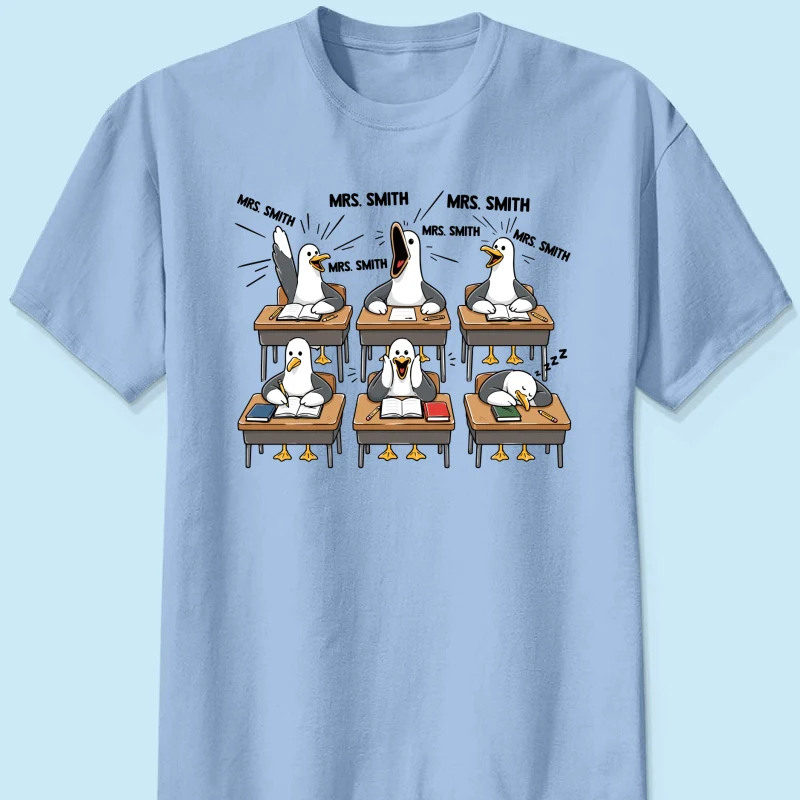 Funny Seagull Teacher - Personalized Shirt - Back To School Gift - Image 13