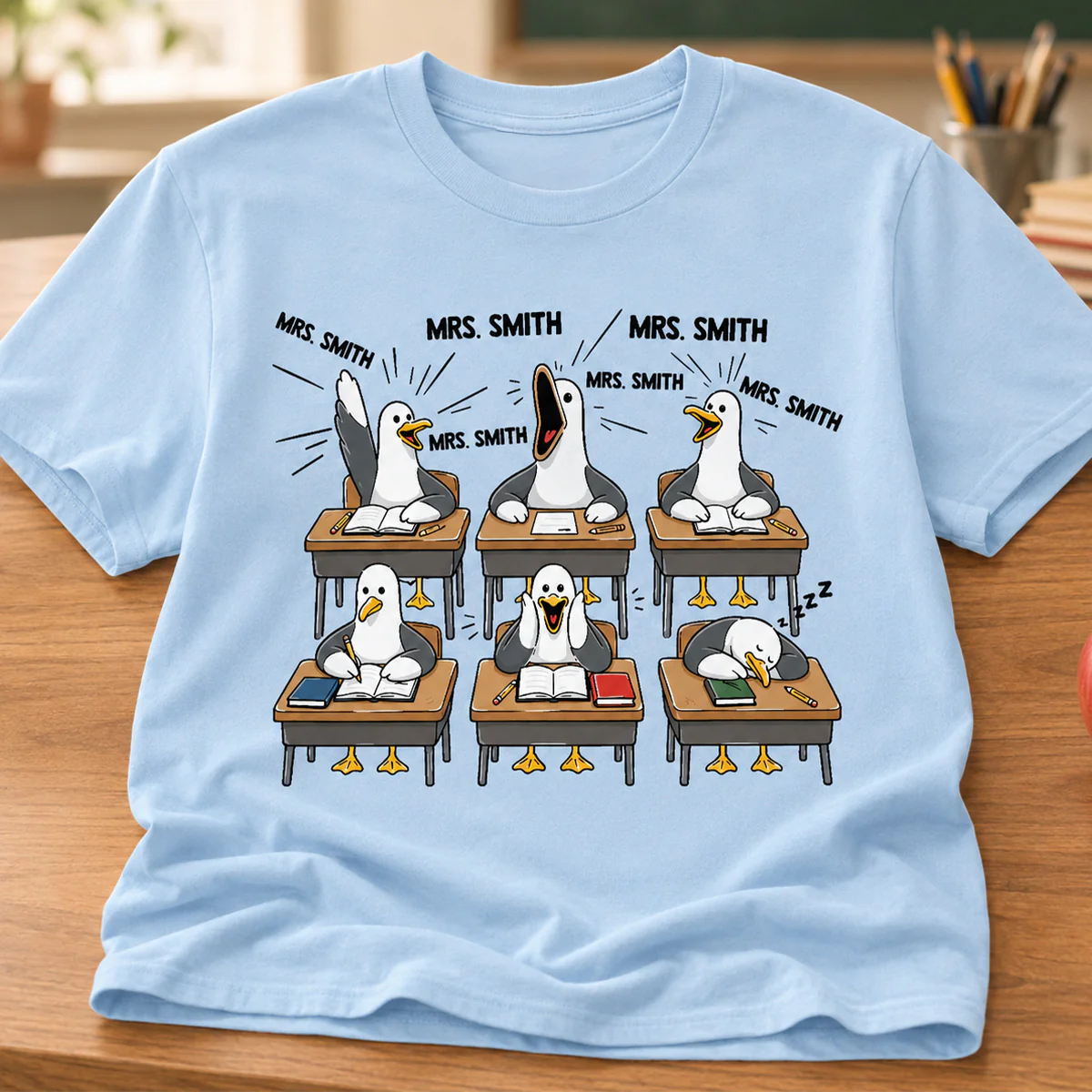 Funny Seagull Teacher - Personalized Shirt - Back To School Gift - Image 3