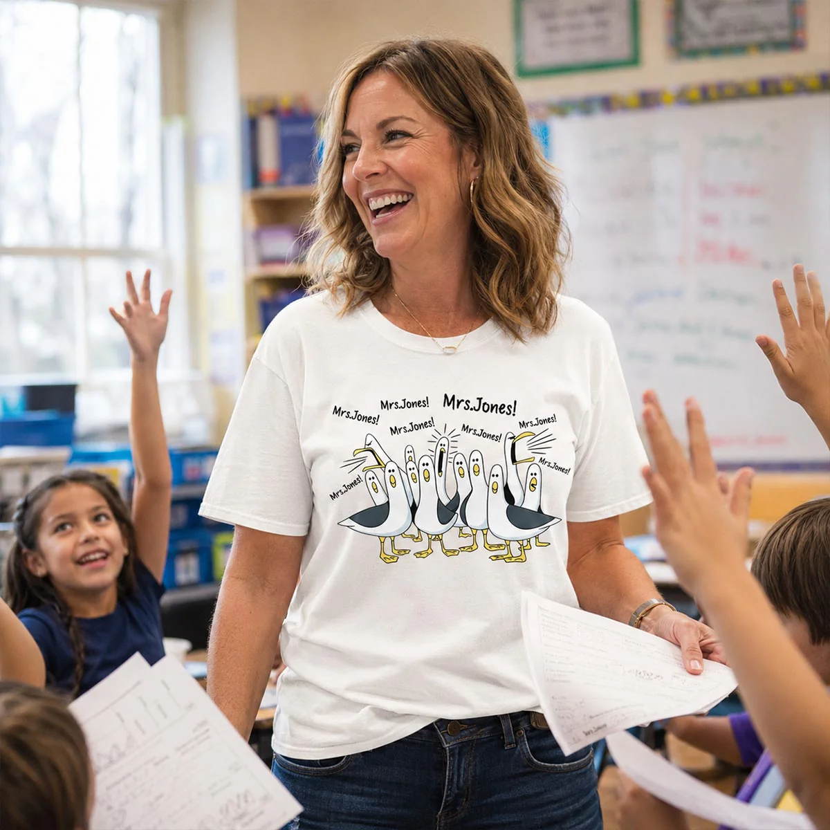 Funny Seagulls Calling Teacher - Personalized Shirt - Funny Gift For Teachers, Appreciation Gift - Image 6