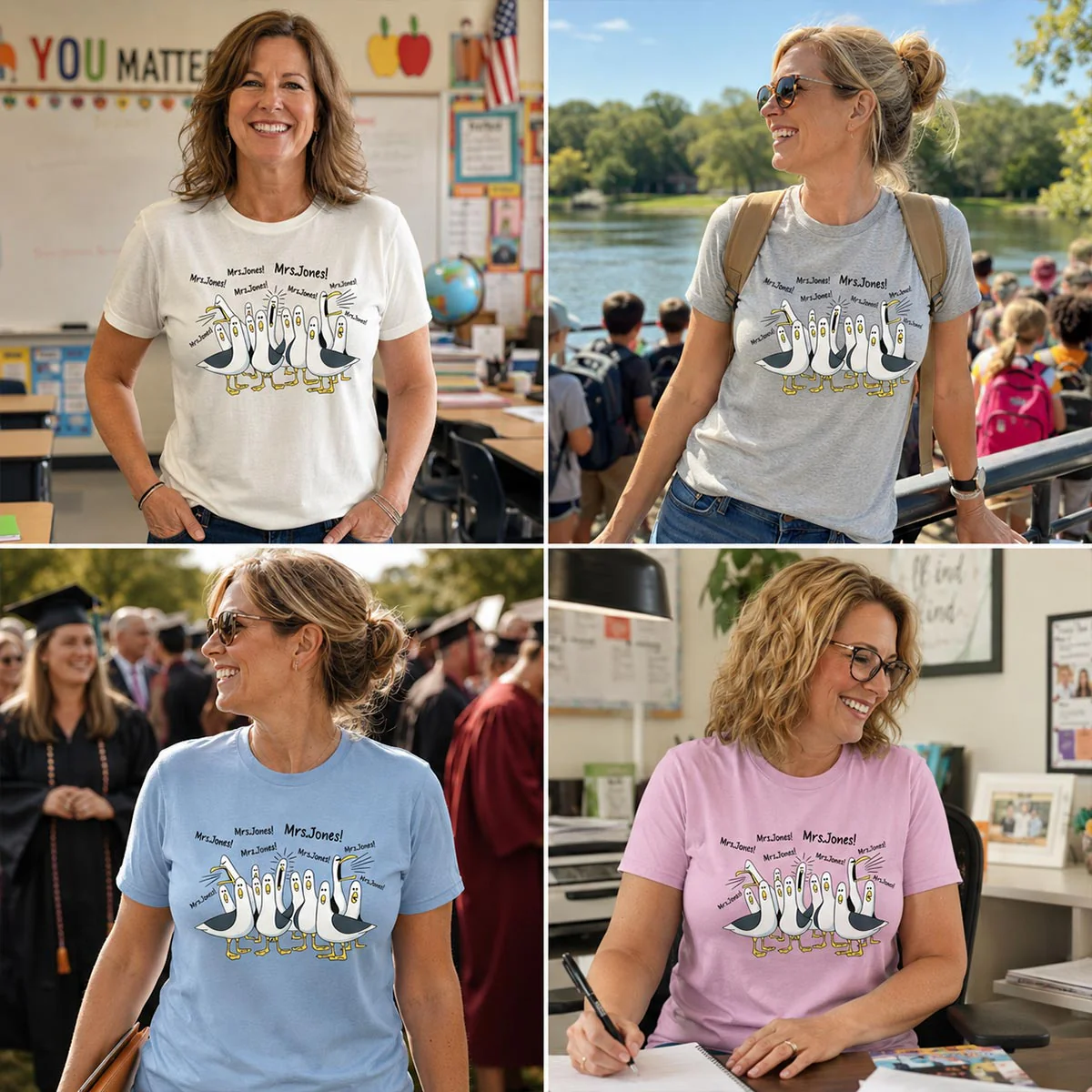 Funny Seagulls Calling Teacher - Personalized Shirt - Funny Gift For Teachers, Appreciation Gift - Image 7