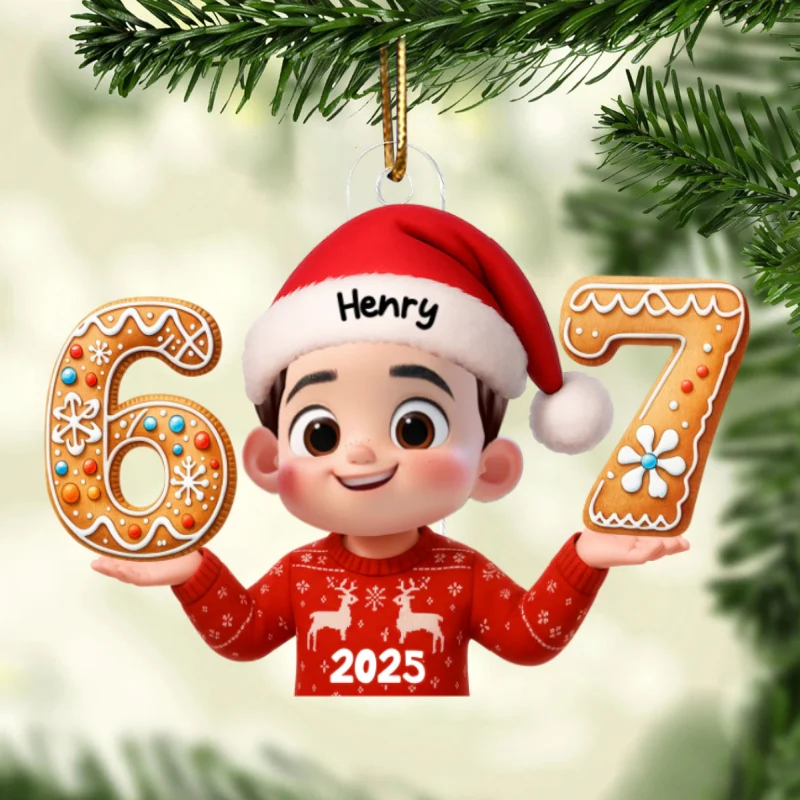 Funny Trendy Custom Six Seven 67 - Personalized Acrylic Ornament - Teen Slang Funny Tree Decor, Funny Teen Grandkid Gift - Image 10