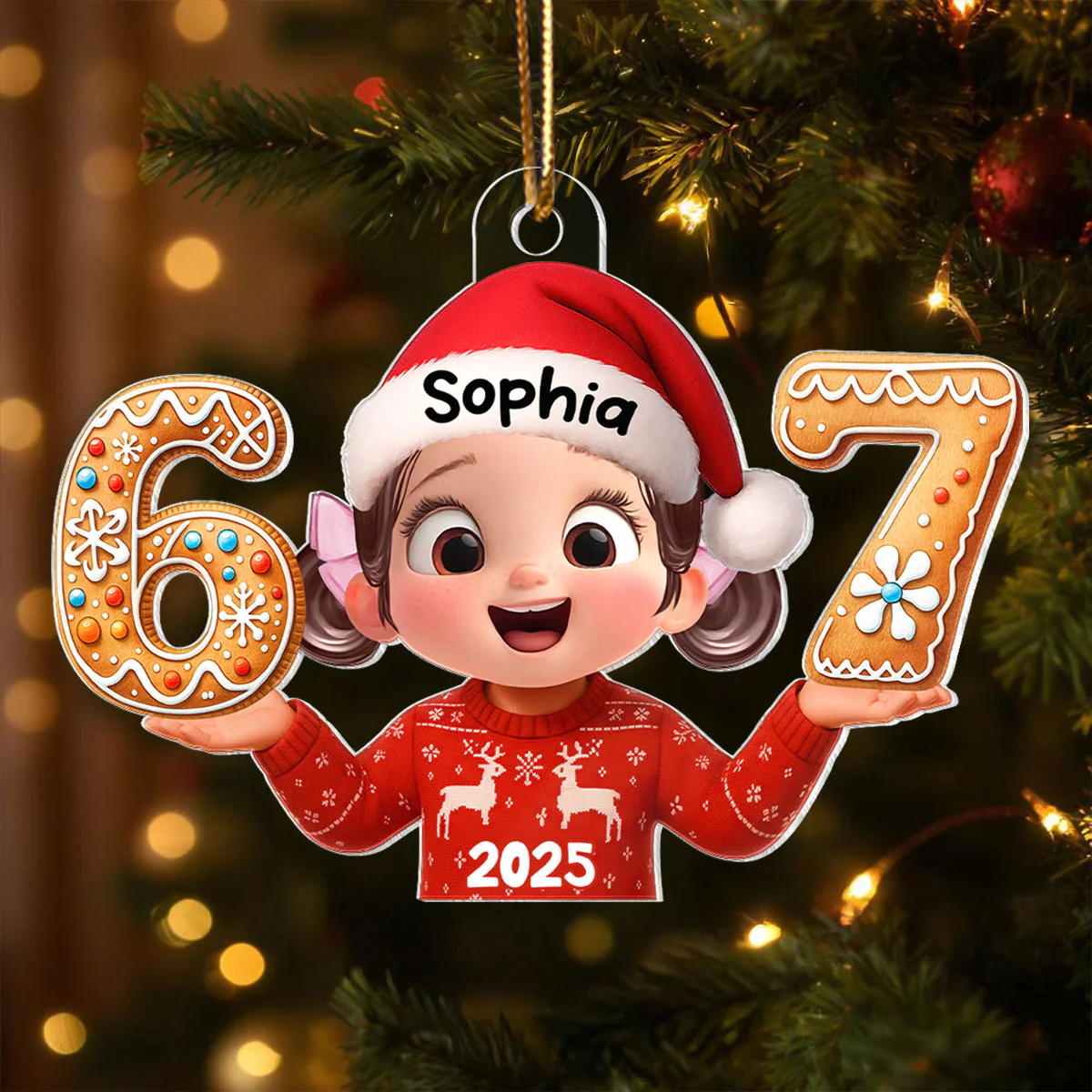 Funny Trendy Custom Six Seven 67 - Personalized Acrylic Ornament - Teen Slang Funny Tree Decor, Funny Teen Grandkid Gift - Image 7