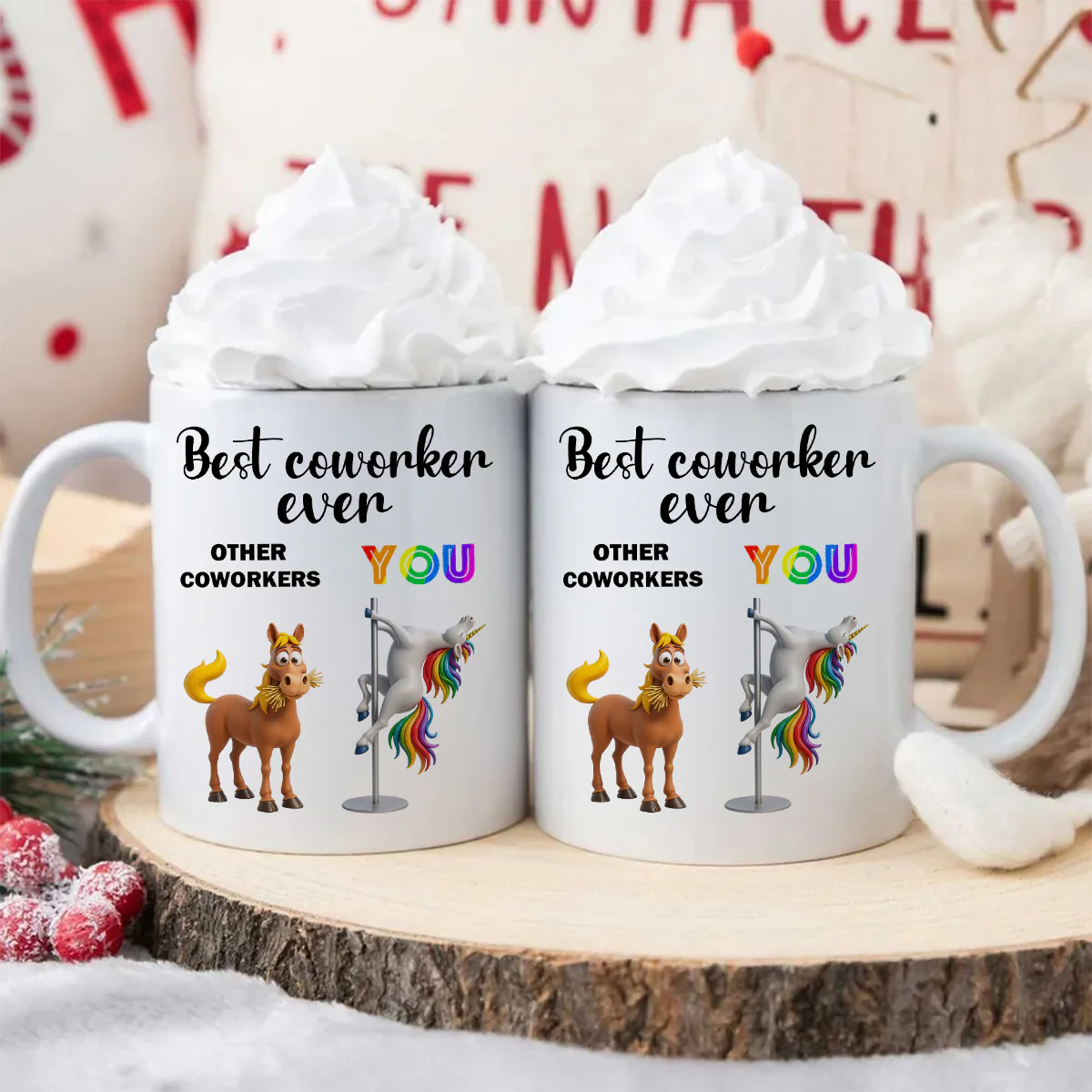 Funny Unicorn Coworker - Personalized Mug - Christmas Gift for Coworker, White Elephant - Image 3