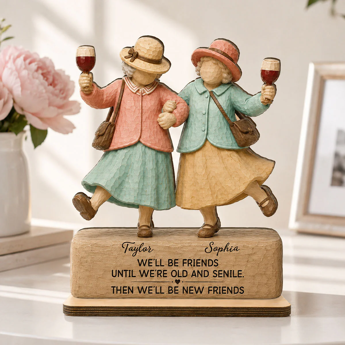 Funny We'll Be Friends - Personalized 2 Layered Wooden Plaque - Gift For Besties, Best Friends - Image 10