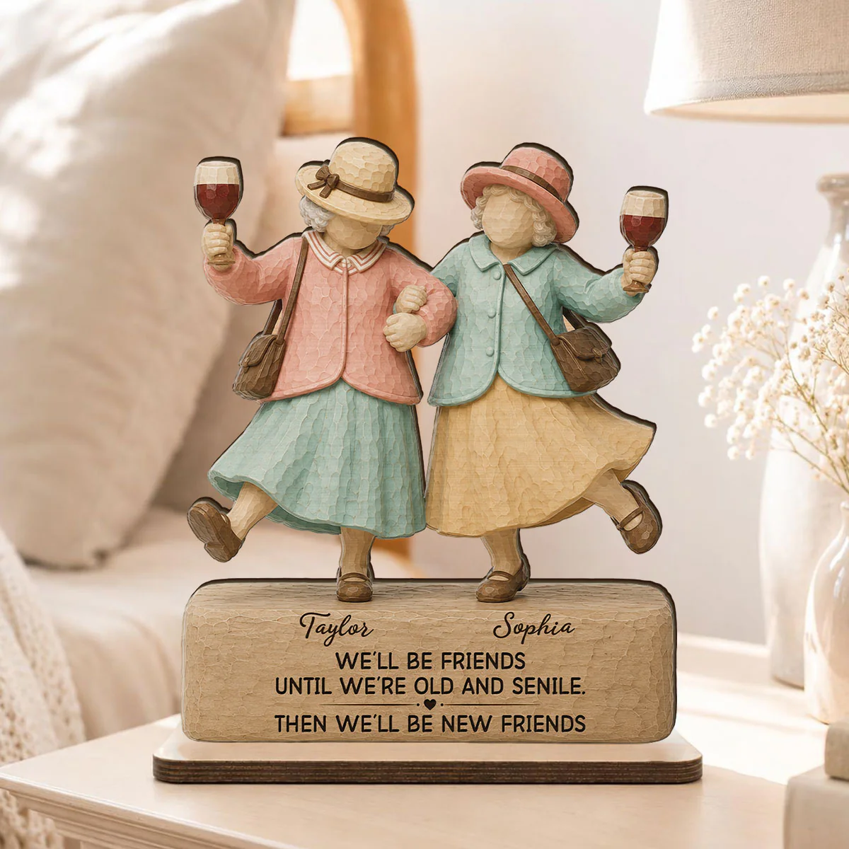 Funny We'll Be Friends - Personalized 2 Layered Wooden Plaque - Gift For Besties, Best Friends - Image 5