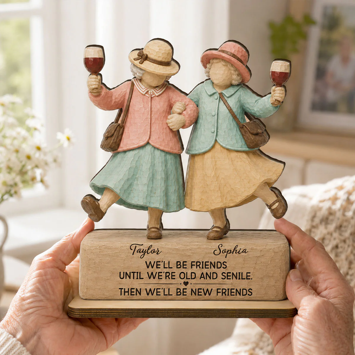 Funny We'll Be Friends - Personalized 2 Layered Wooden Plaque - Gift For Besties, Best Friends - Image 8