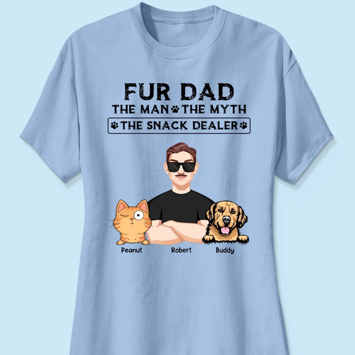 Fur Dad The Man The Myth The Snack Dealer Personalized Shirt, Gift For Dog Cat Dad - Image 13