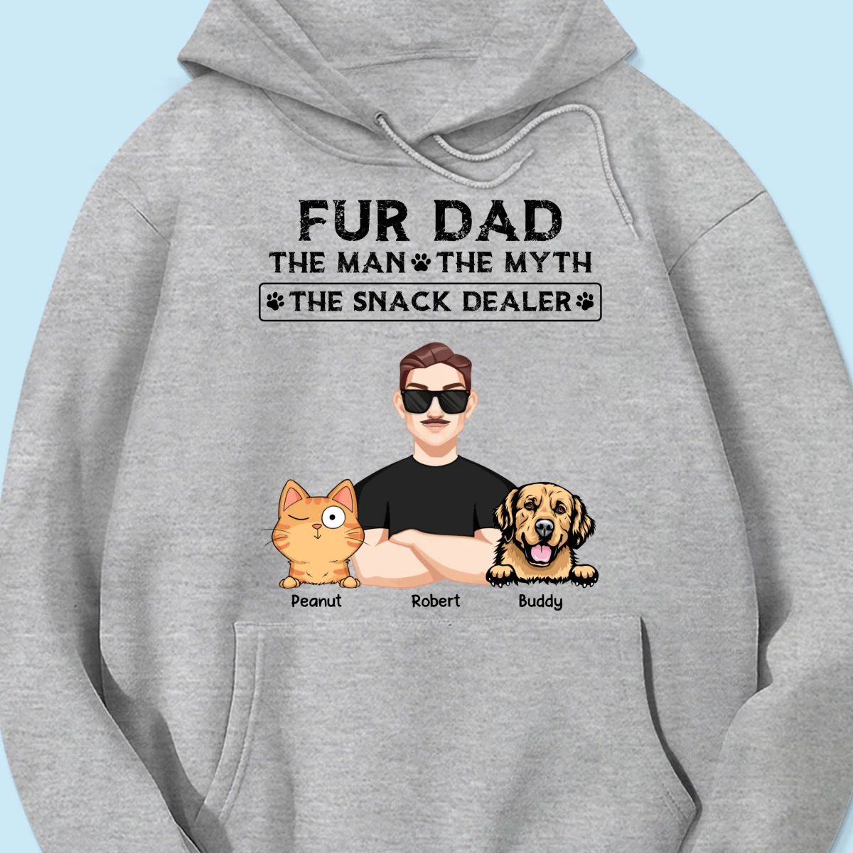 Fur Dad The Man The Myth The Snack Dealer Personalized Shirt, Gift For Dog Cat Dad - Image 14