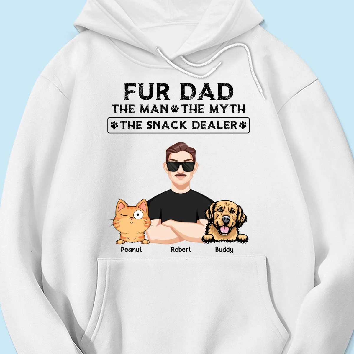 Fur Dad The Man The Myth The Snack Dealer Personalized Shirt, Gift For Dog Cat Dad - Image 15