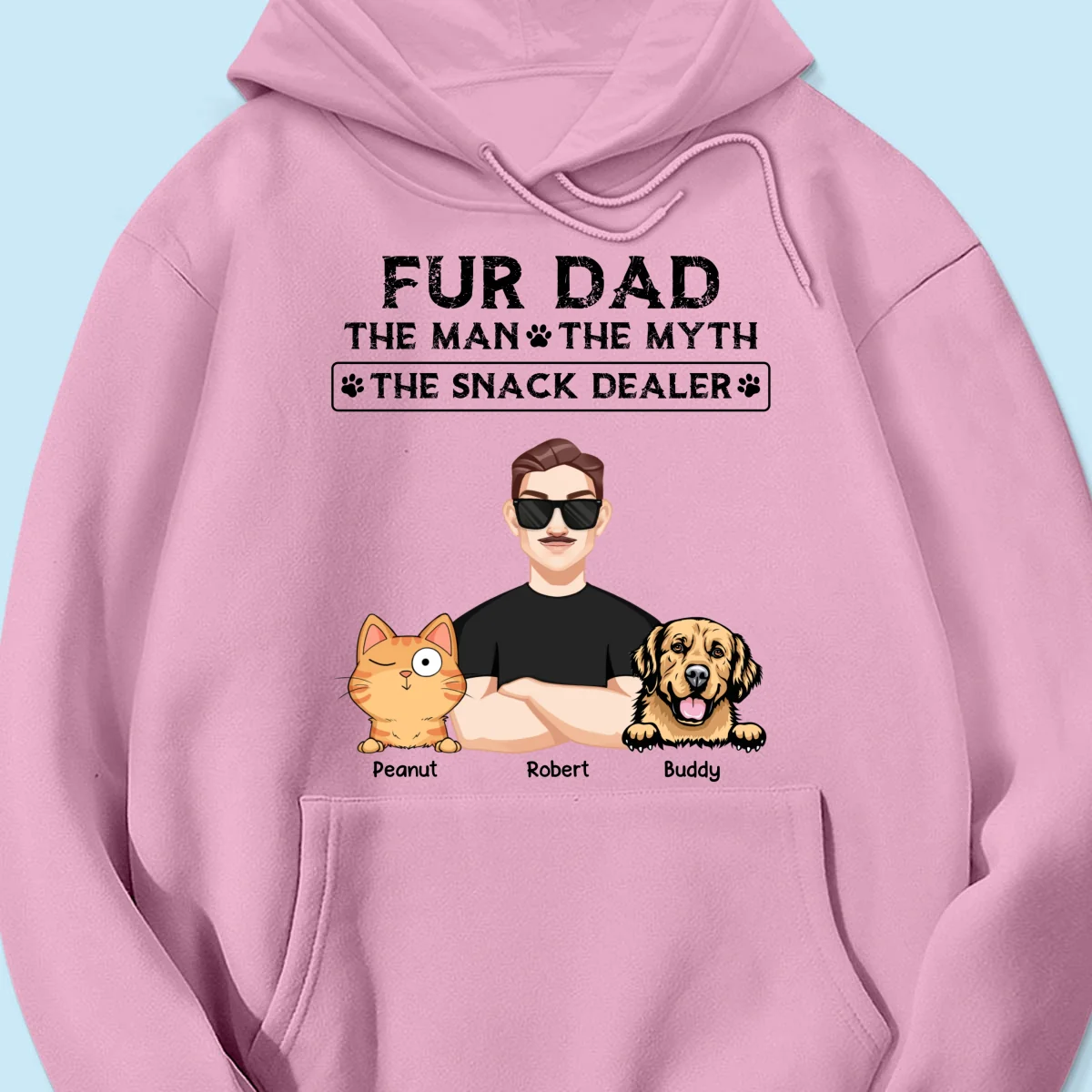 Fur Dad The Man The Myth The Snack Dealer Personalized Shirt, Gift For Dog Cat Dad - Image 16