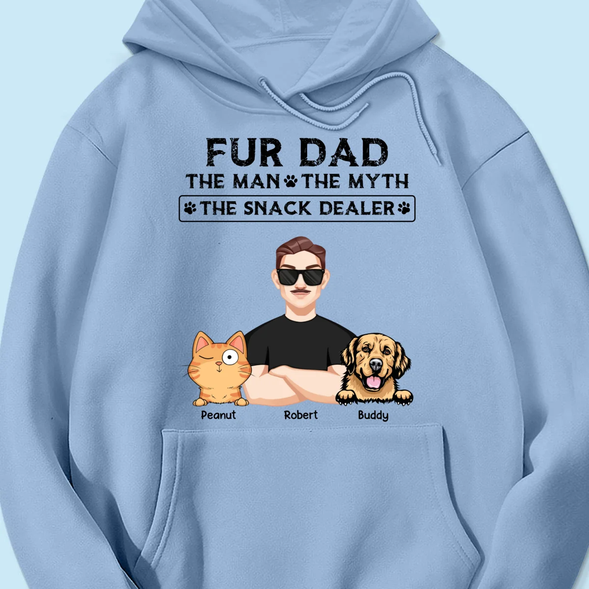 Fur Dad The Man The Myth The Snack Dealer Personalized Shirt, Gift For Dog Cat Dad - Image 17
