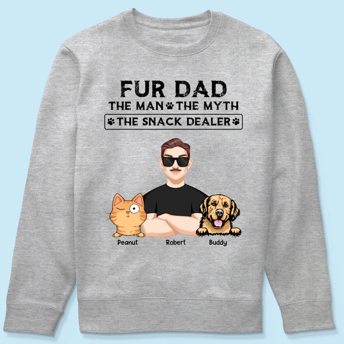 Fur Dad The Man The Myth The Snack Dealer Personalized Shirt, Gift For Dog Cat Dad - Image 18