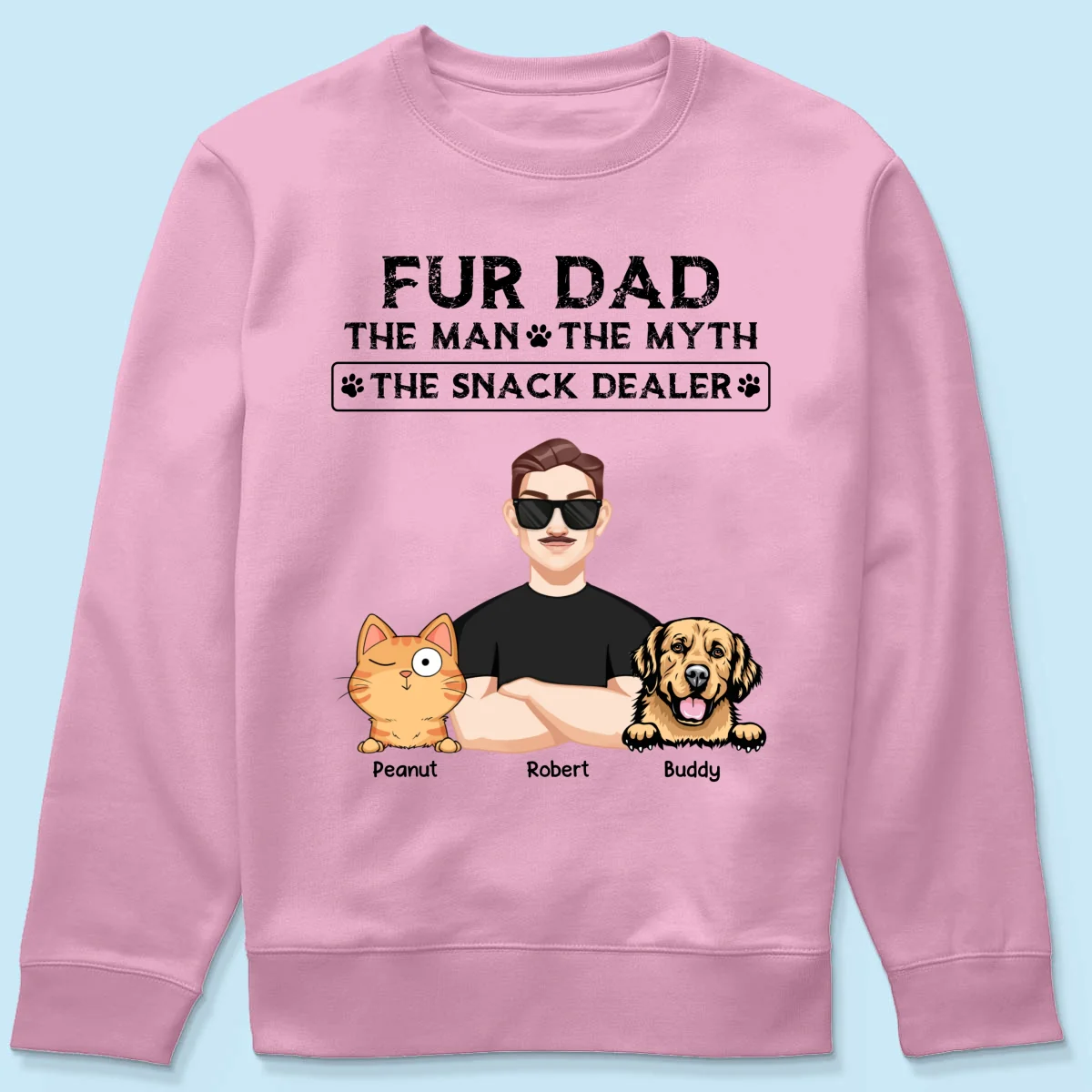 Fur Dad The Man The Myth The Snack Dealer Personalized Shirt, Gift For Dog Cat Dad - Image 20