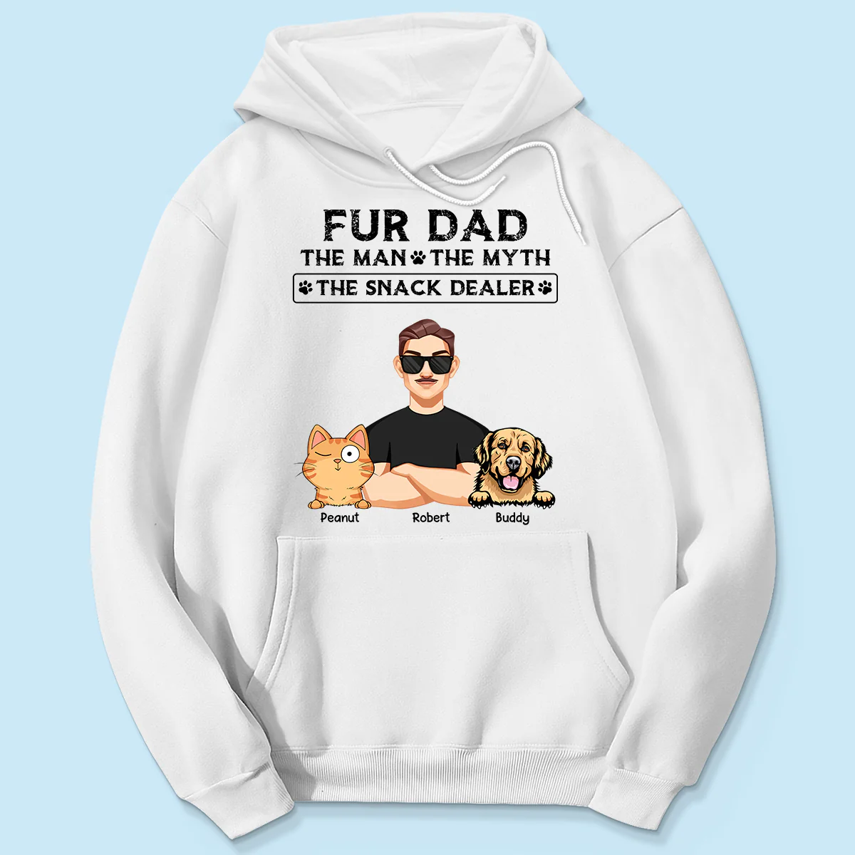 Fur Dad The Man The Myth The Snack Dealer Personalized Shirt, Gift For Dog Cat Dad - Image 4