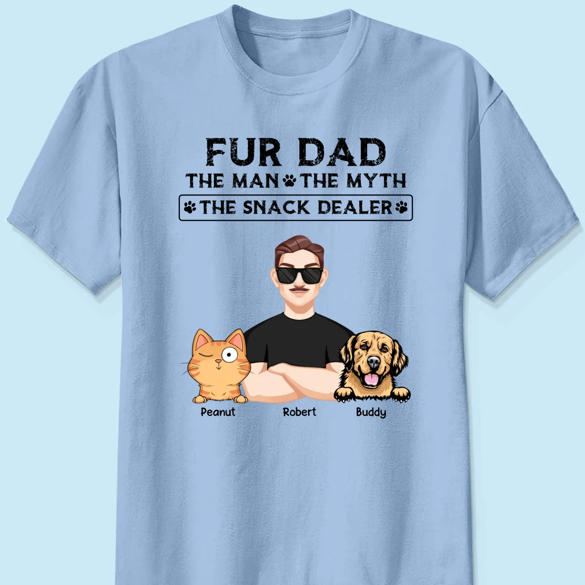 Fur Dad The Man The Myth The Snack Dealer Personalized Shirt, Gift For Dog Cat Dad - Image 9