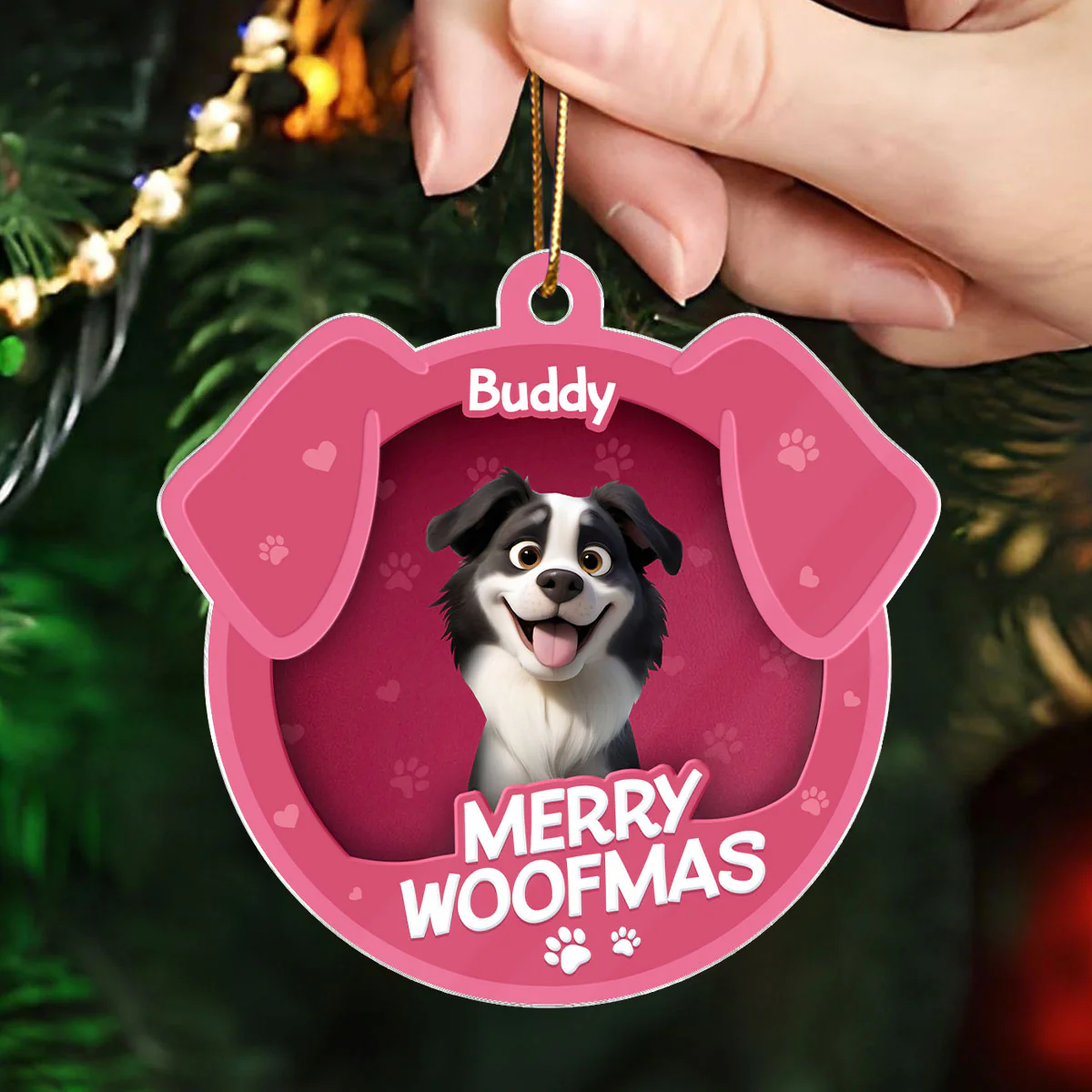 Furry Joy Dog Face 3D Effect Toy Box Personalized Acrylic Ornament, Christmas Gift for Dog Lovers - Image 3
