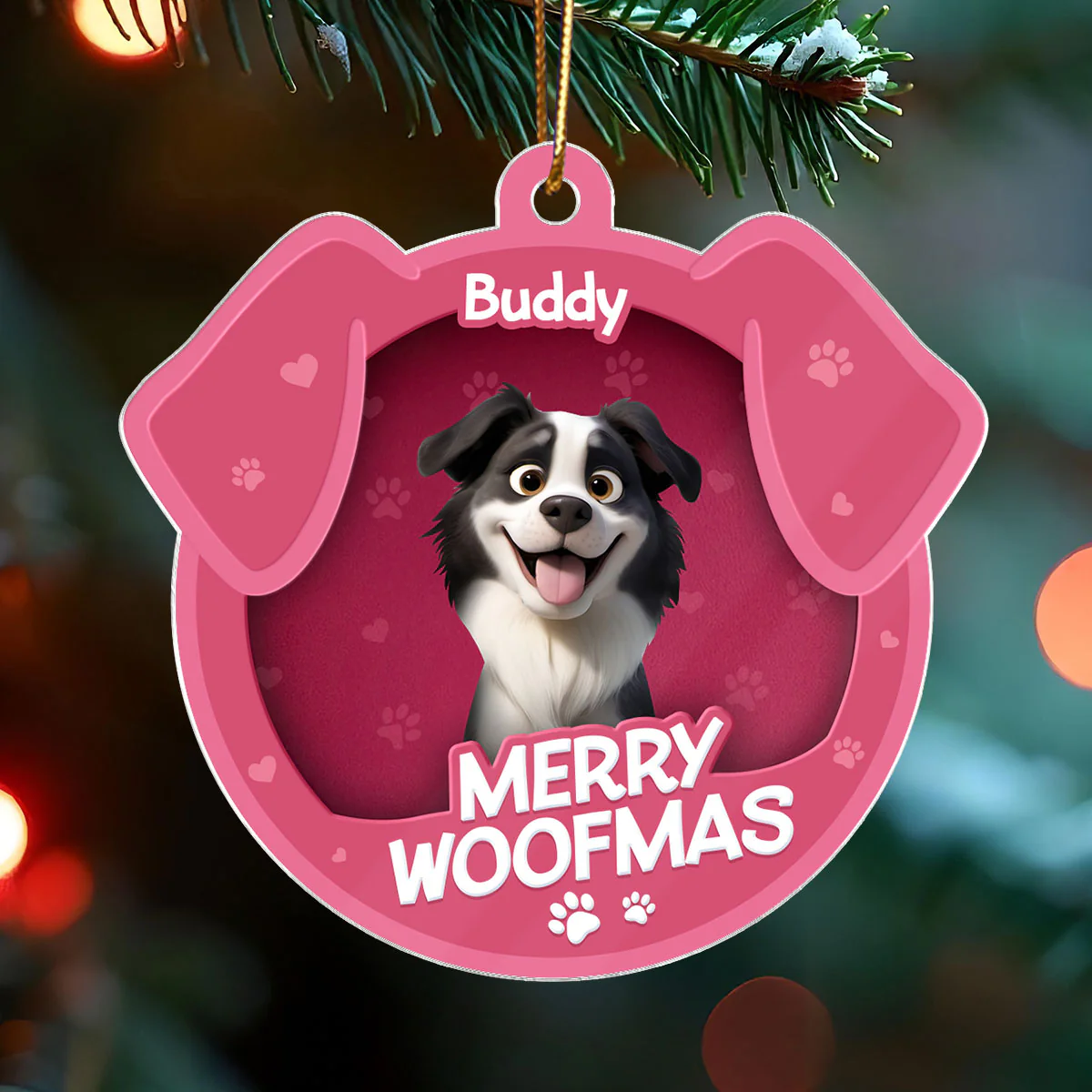 Furry Joy Dog Face 3D Effect Toy Box Personalized Acrylic Ornament, Christmas Gift for Dog Lovers - Image 5