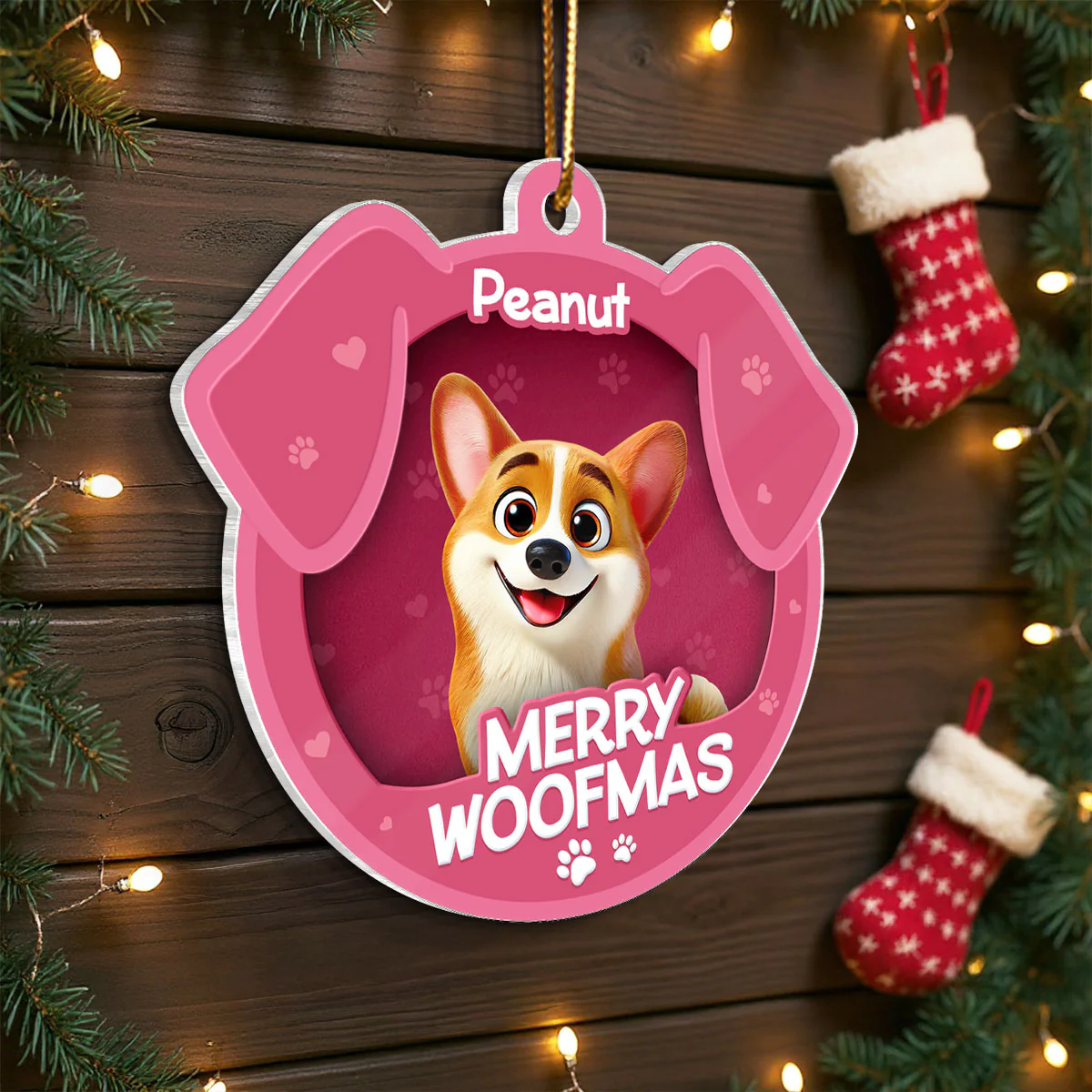 Furry Joy Dog Face 3D Effect Toy Box Personalized Acrylic Ornament, Christmas Gift for Dog Lovers - Image 7