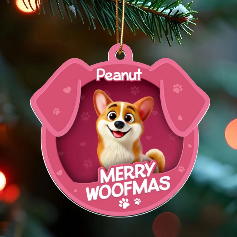 Furry Joy Dog Face 3D Effect Toy Box Personalized Acrylic Ornament, Christmas Gift for Dog Lovers - Image 9