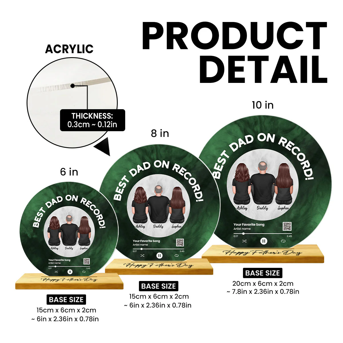 Galaxy Best Dad On Record Favorite Song Scannable QR Code Personalized Acrylic Record Plaque, Gift For Dad - Image 10