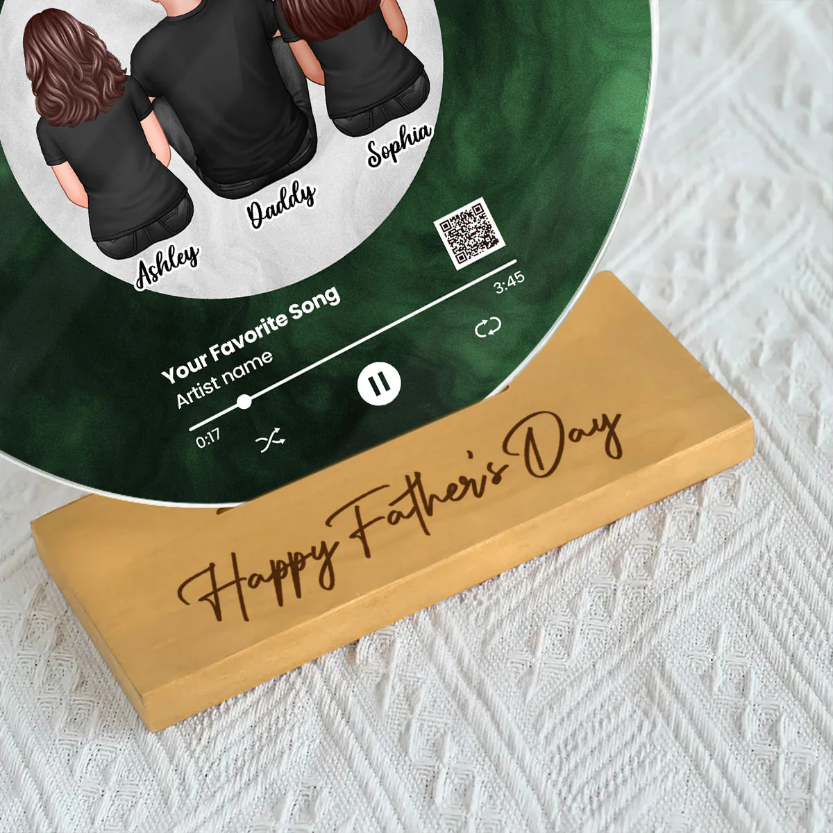 Galaxy Best Dad On Record Favorite Song Scannable QR Code Personalized Acrylic Record Plaque, Gift For Dad - Image 8