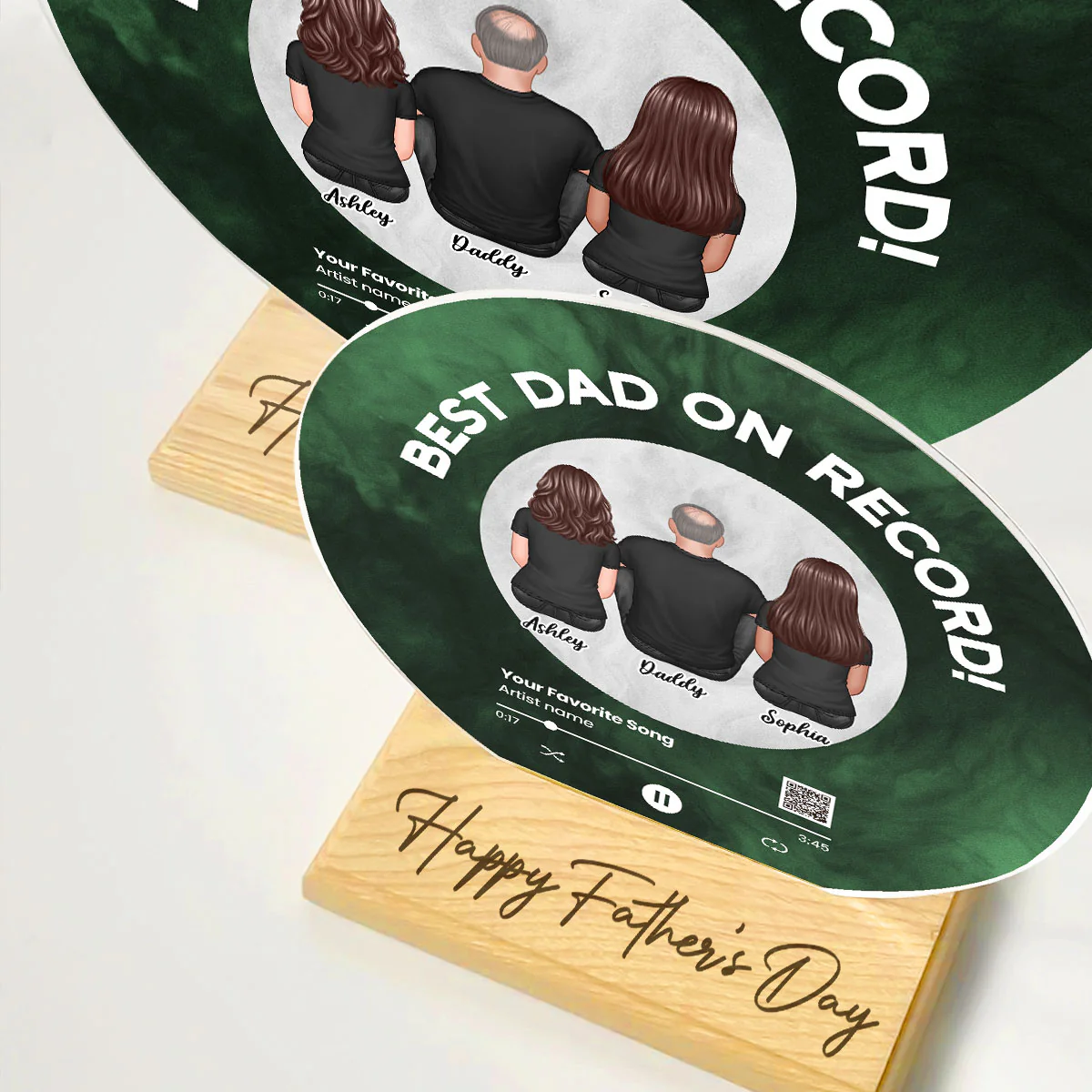 Galaxy Best Dad On Record Favorite Song Scannable QR Code Personalized Acrylic Record Plaque, Gift For Dad - Image 9