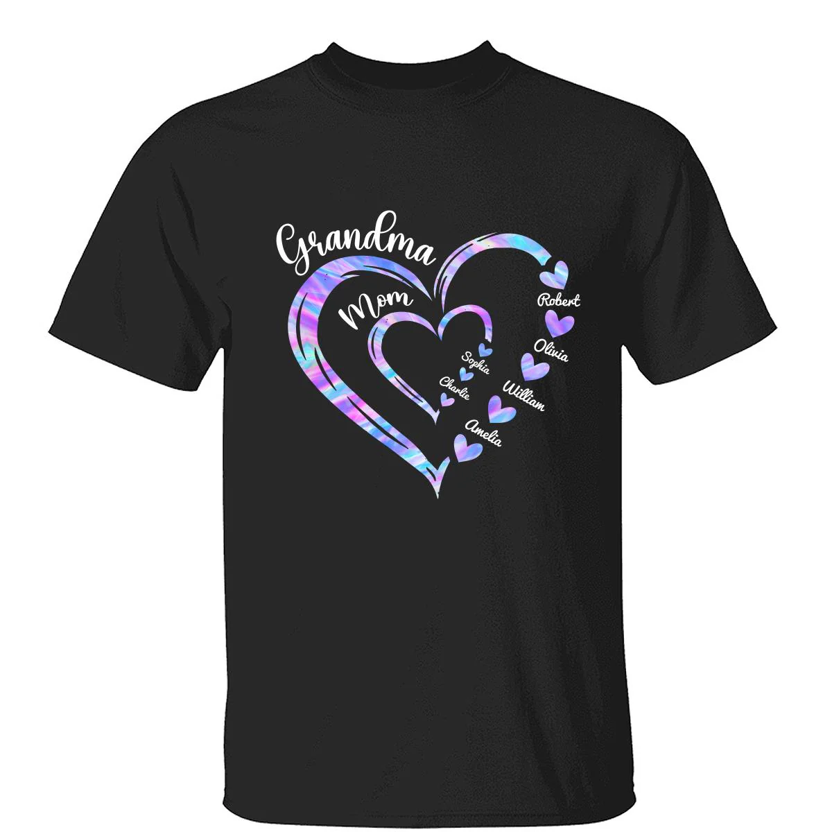 Galaxy Grandma Mom Heart In Heart Personalized Shirt - Image 2